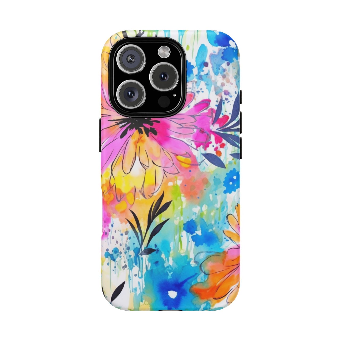 Abstract Watercolor Bloom Phone Case – Expressive & Vibrant