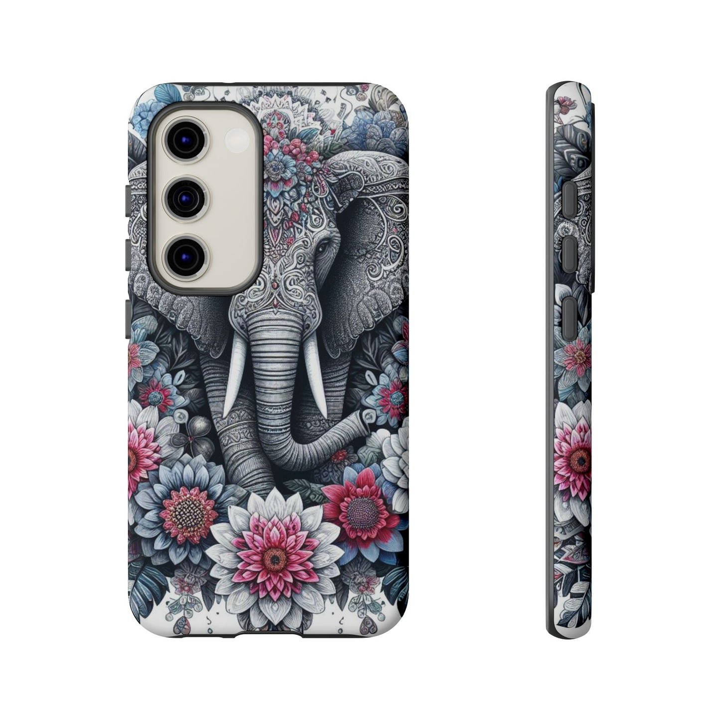 Regal Mandala Elephant Mobile Cover – Ornate Floral Art