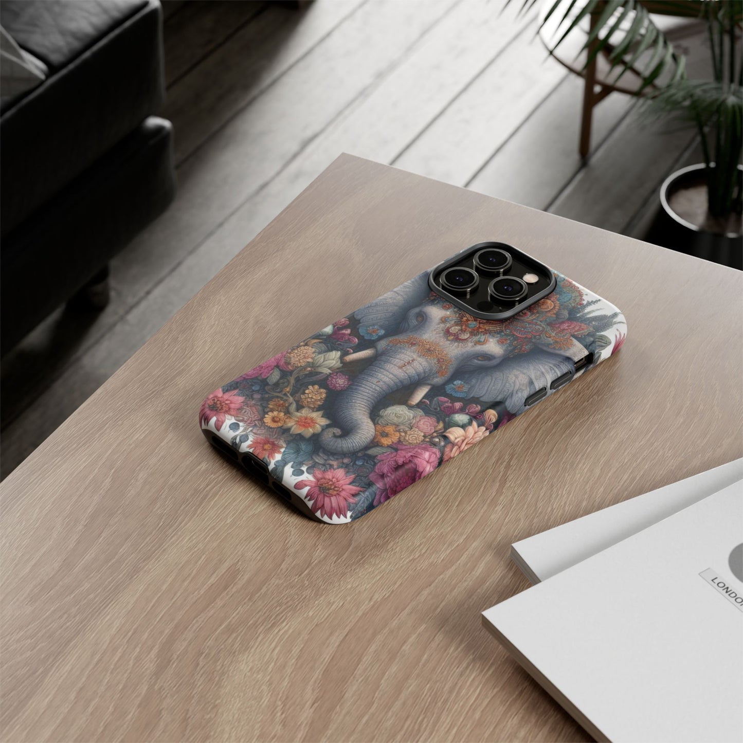 Regal Ornate Elephant Mobile Cover – Majestic Bohemian Art