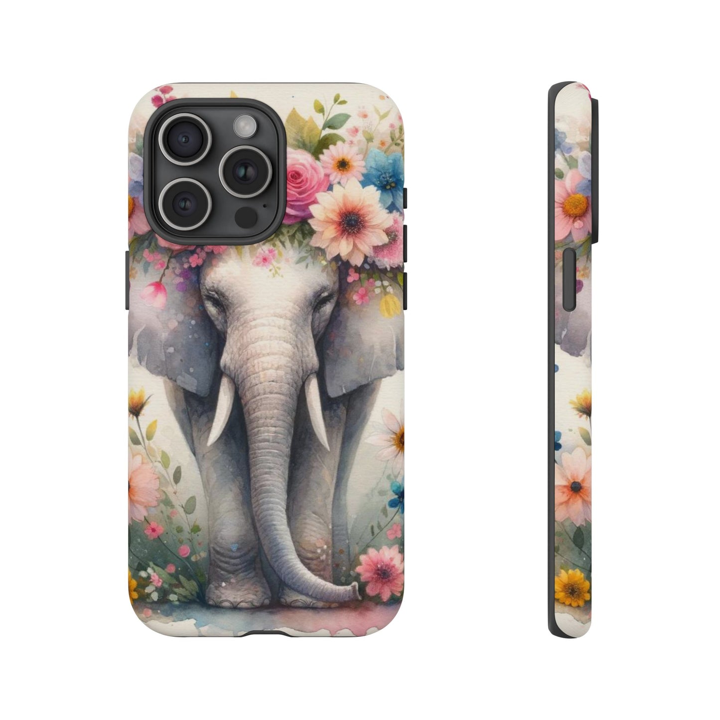 Watercolor Floral Elephant Mobile Cover – Dreamy Artistic Design