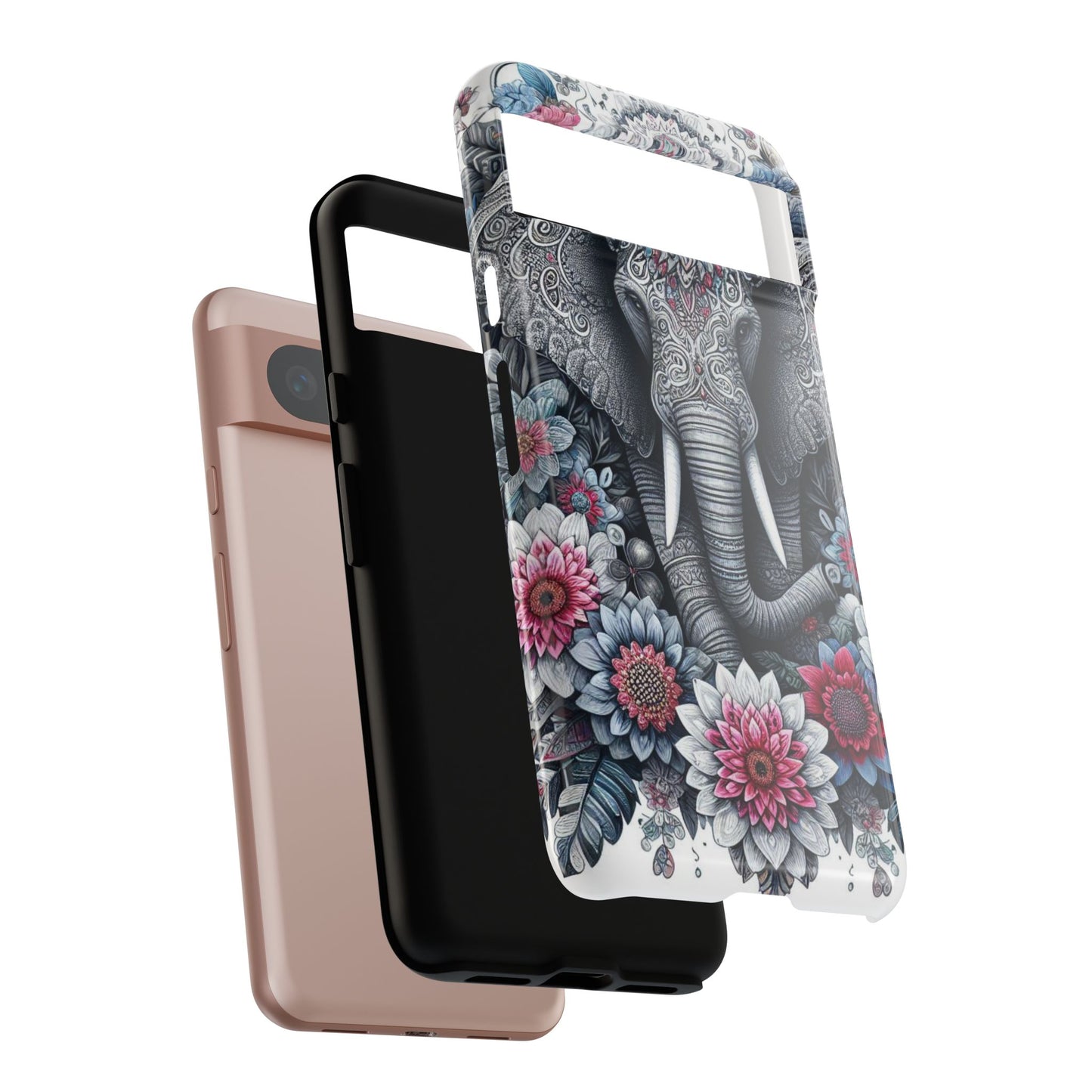 Regal Mandala Elephant Mobile Cover – Ornate Floral Art
