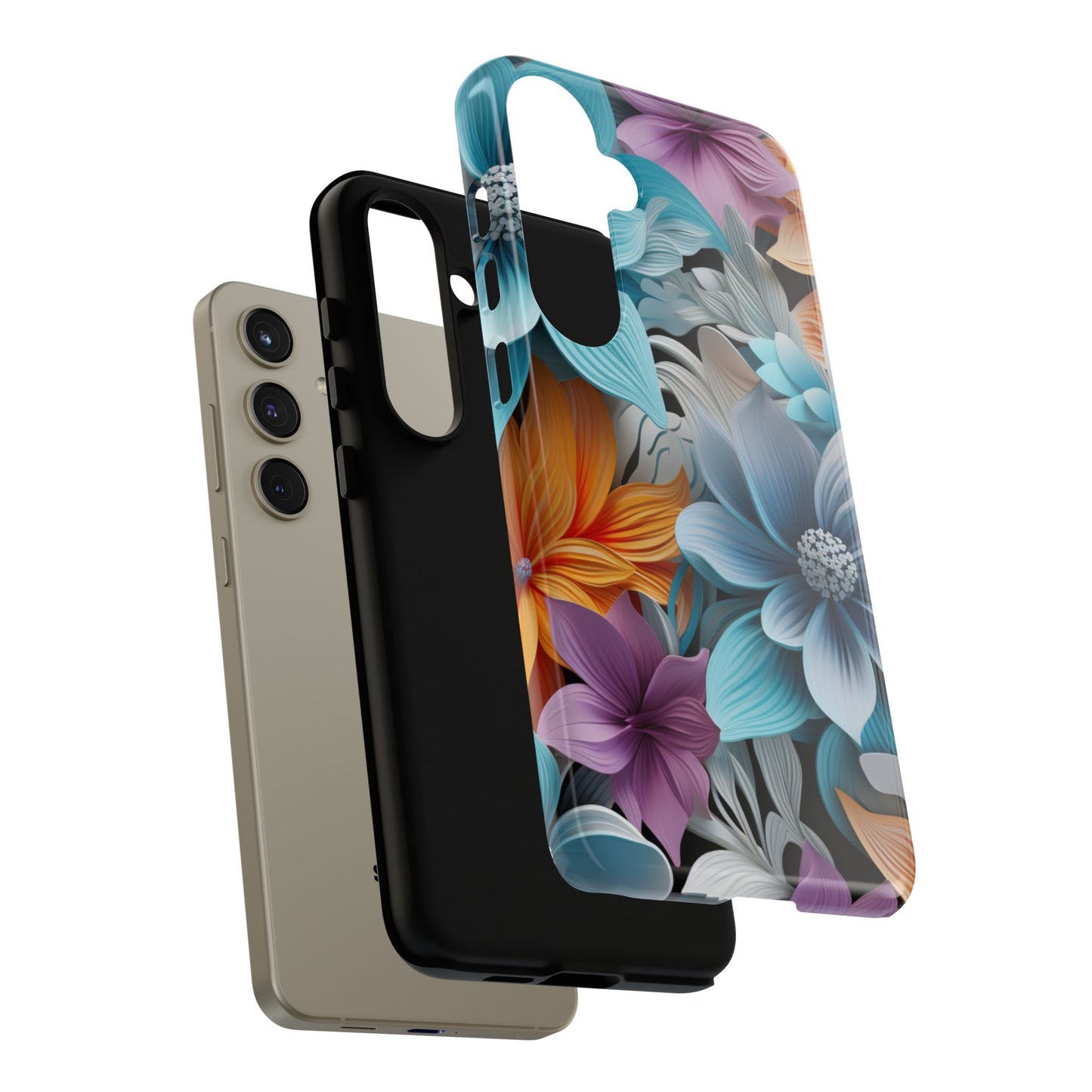 Elegant 3D Floral Bloom Mobile Case – Vivid & Artistic