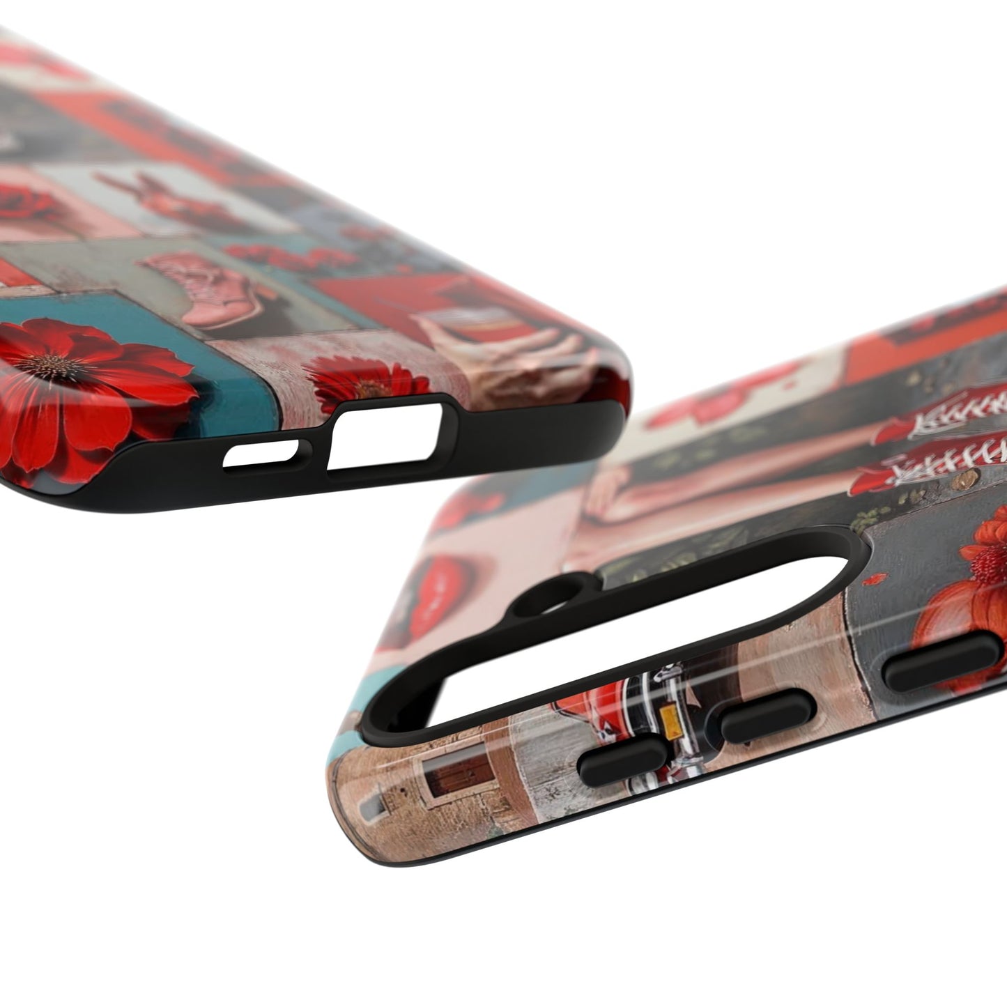 Red Sneakers & Roses Collage Phone Case