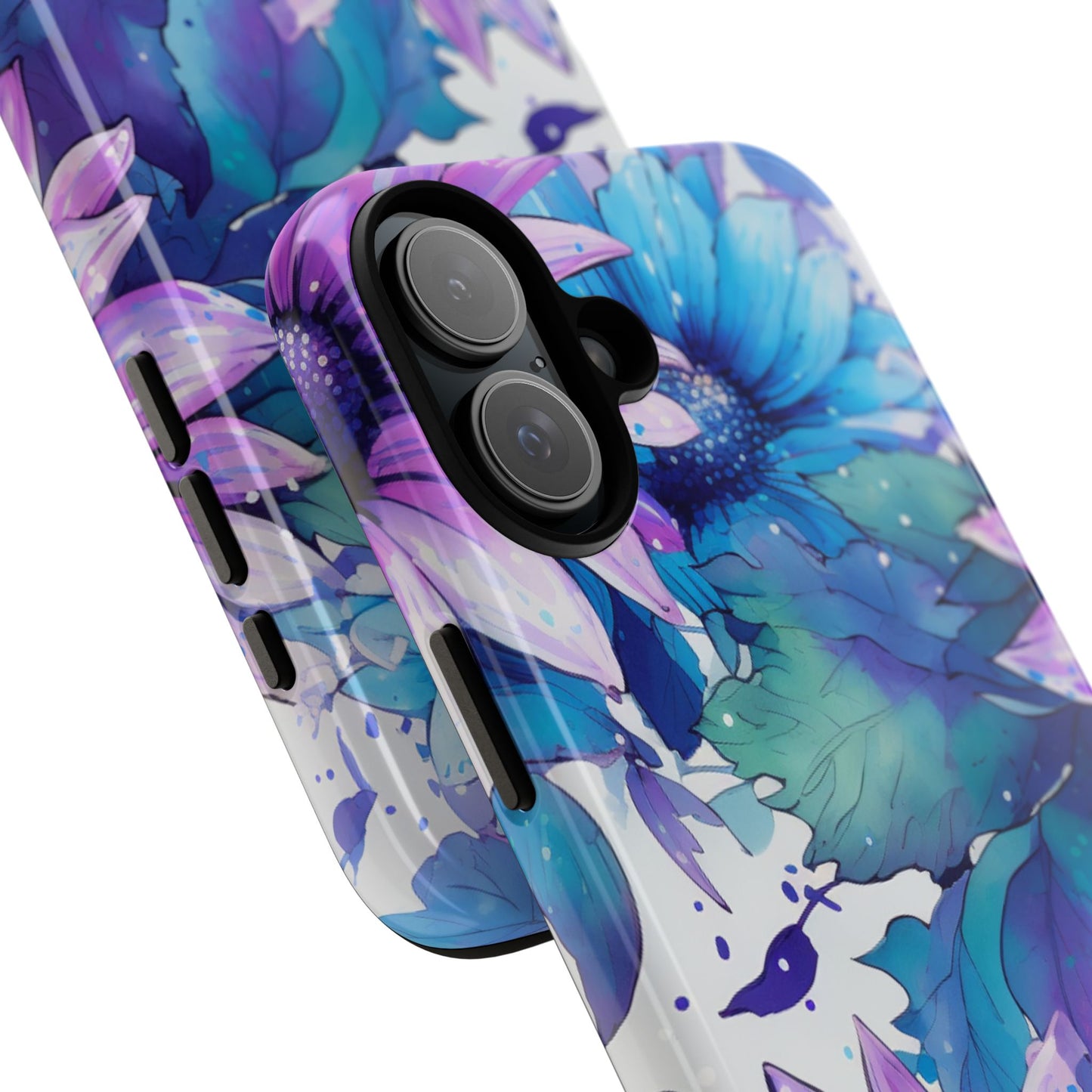 Dreamy Blue & Purple Floral Watercolor Mobile Case