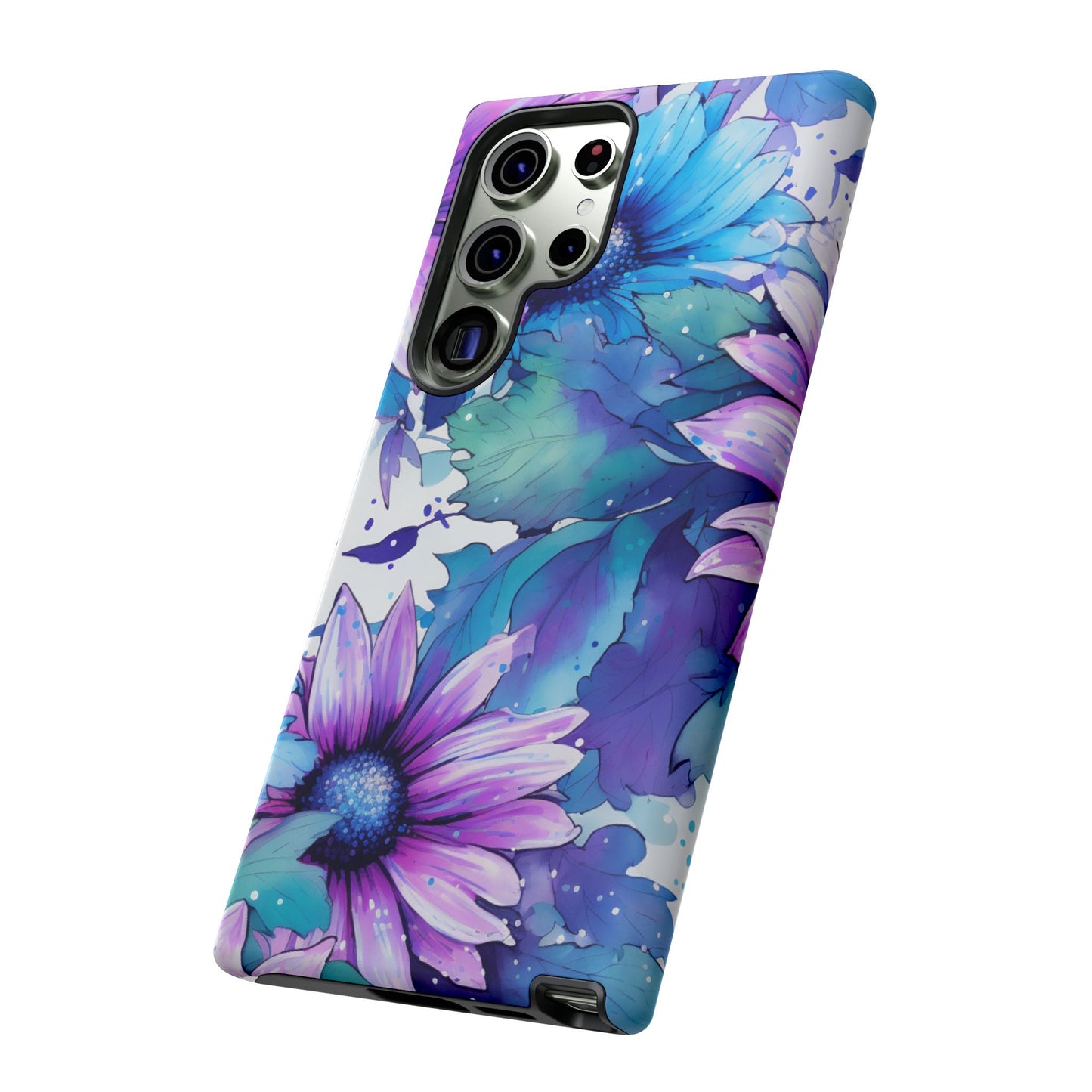 Dreamy Blue & Purple Floral Watercolor Mobile Case