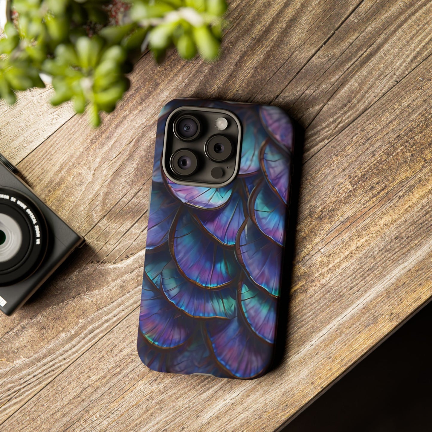 Abstract Macro Shot of Iridescent Butterfly Fish Scales Phone Case Design