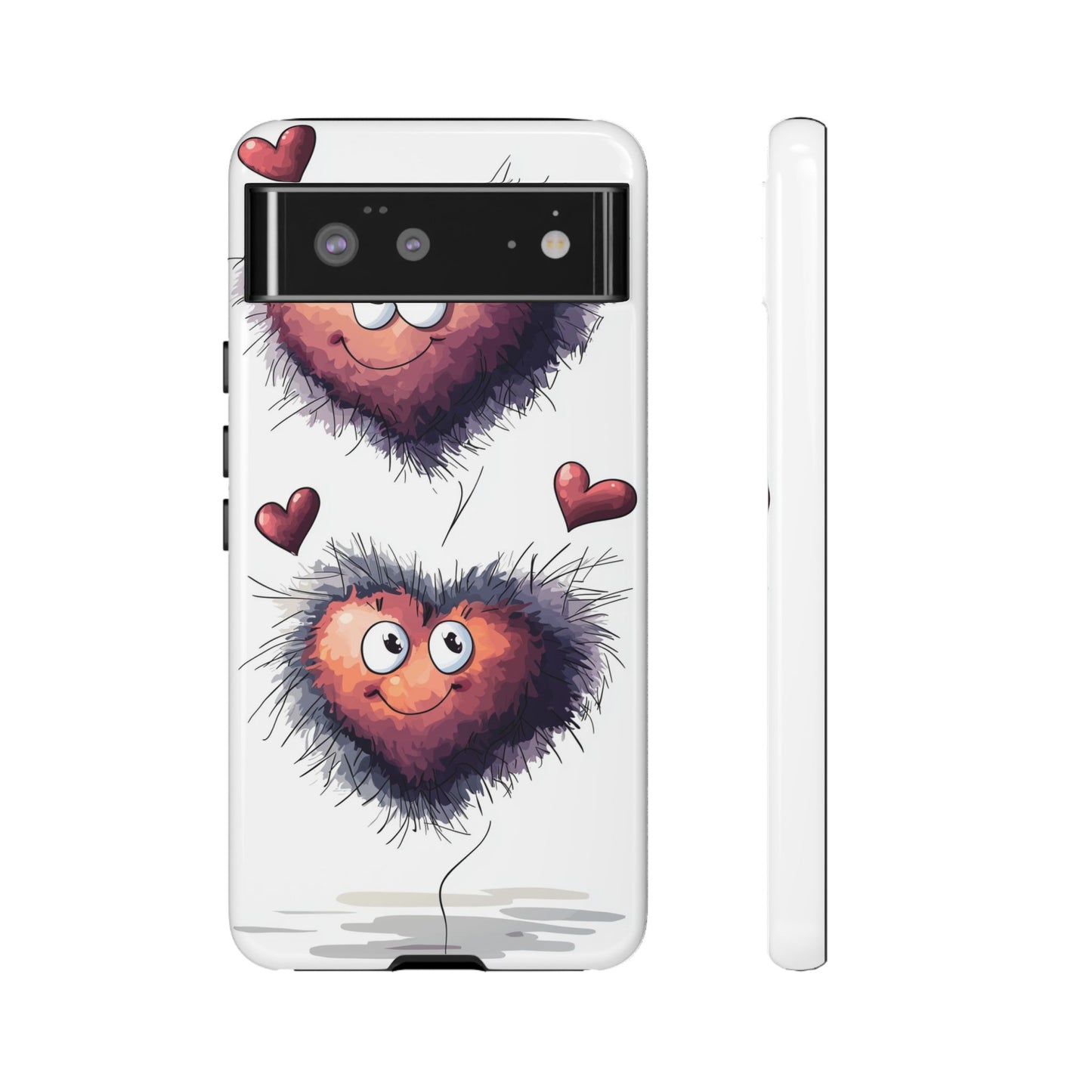 Fuzzy Love Hearts - Cute Anime Phone Case for iPhone, Samsung, Google Pixel