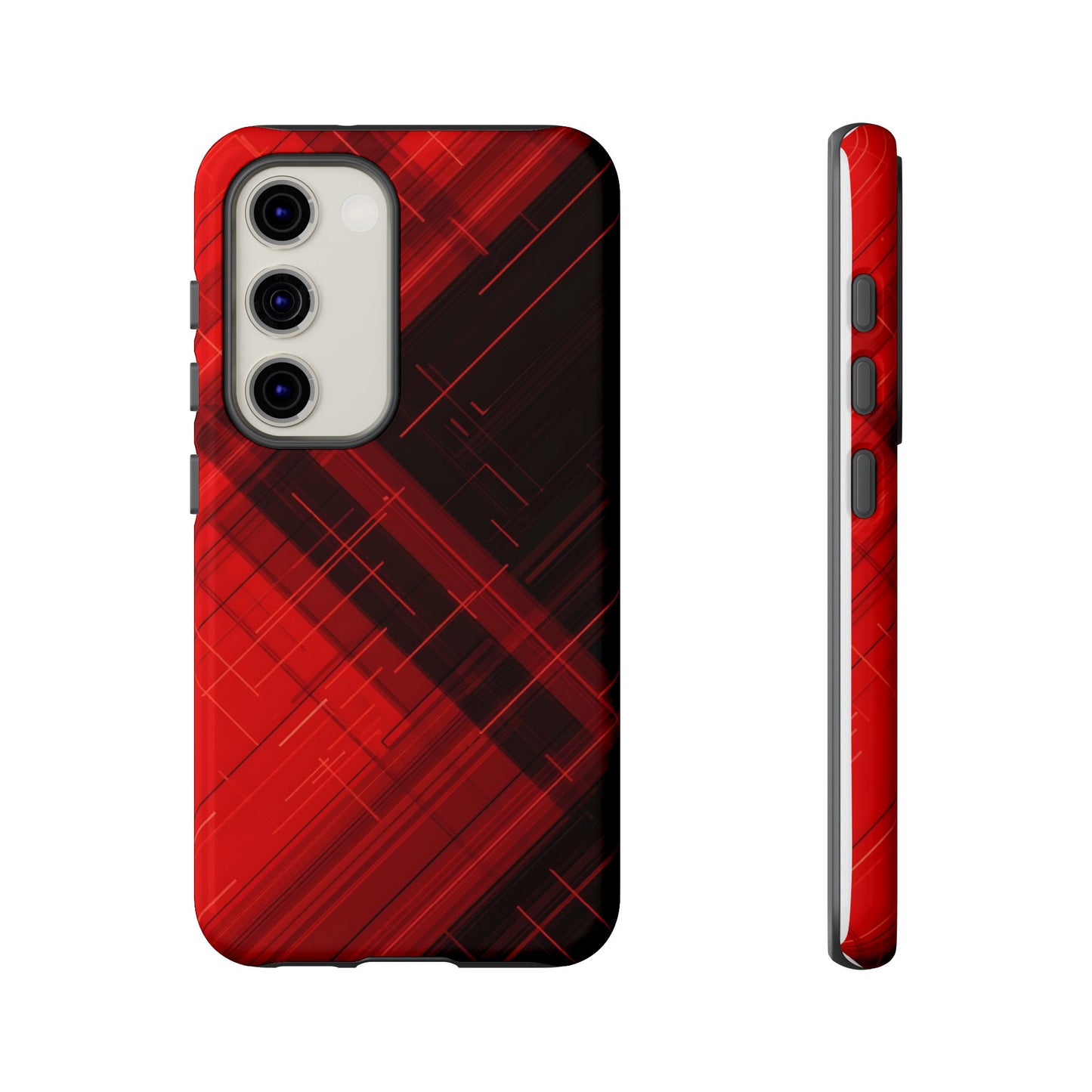 Abstract Red and Black Geometric Pattern