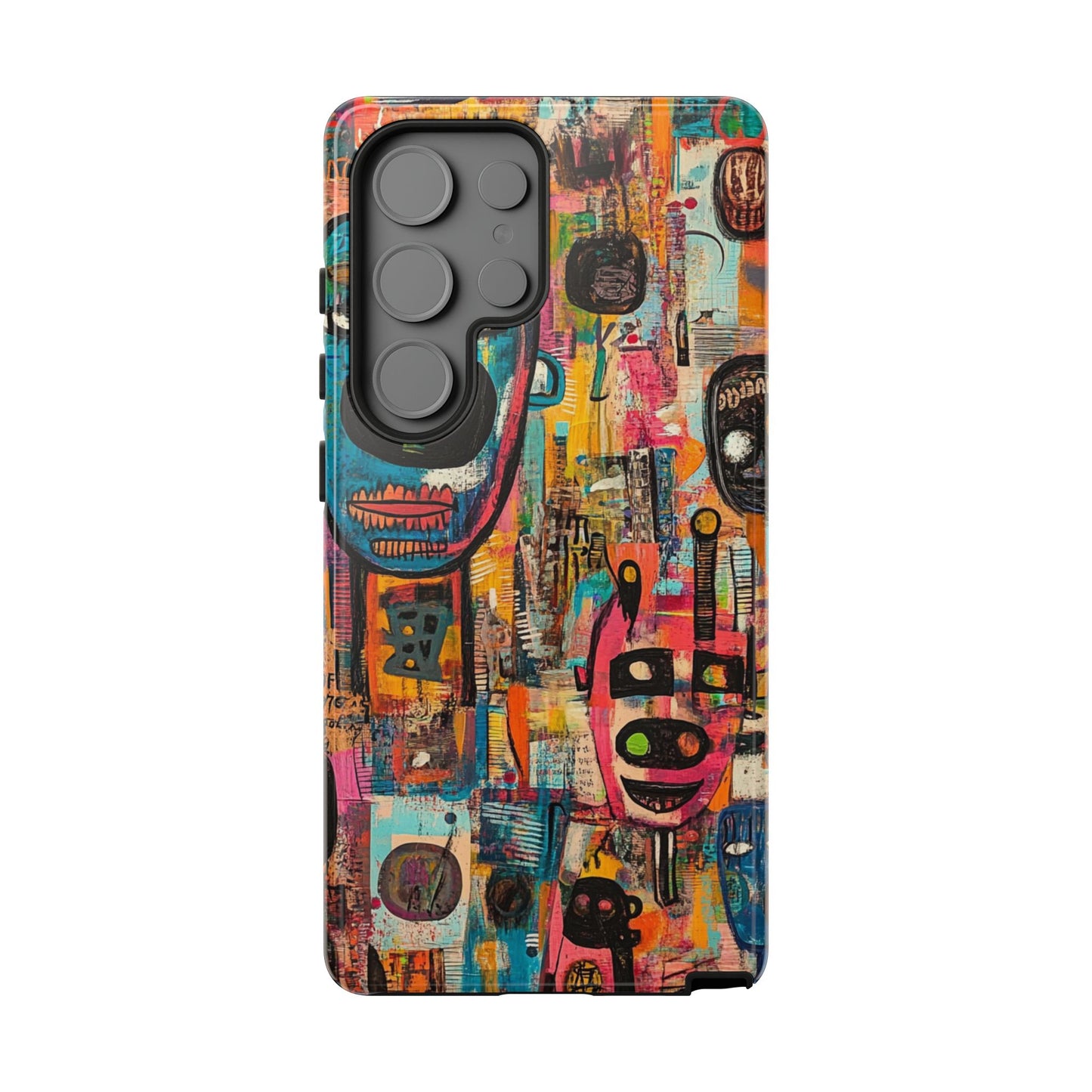 Abstract Basquiat Phone Case – Artistic Phone Protector – Bold, Graffiti-Inspired Street Art Cover - iPhone, Samsung & Google Pixel Cover - Artistic Painting Case, Art Lover Gift