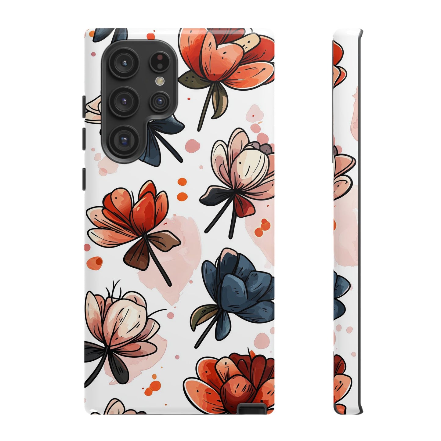 Bold Bloom Watercolor Floral Phone Case for iPhone, Samsung & Google Pixel | Artistic Flower Pattern