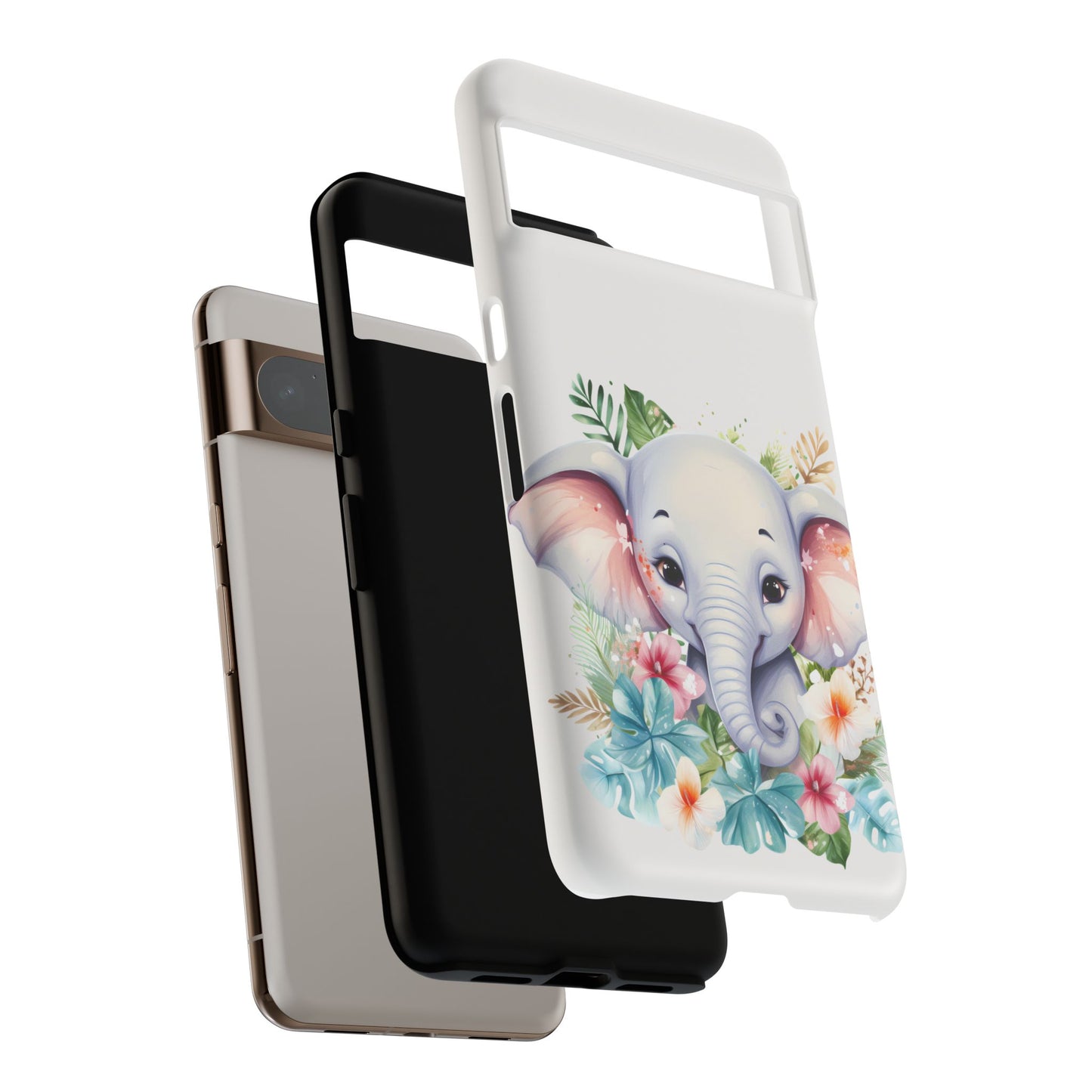 Adorable Baby Elephant Mobile Cover – Floral Fantasy Art