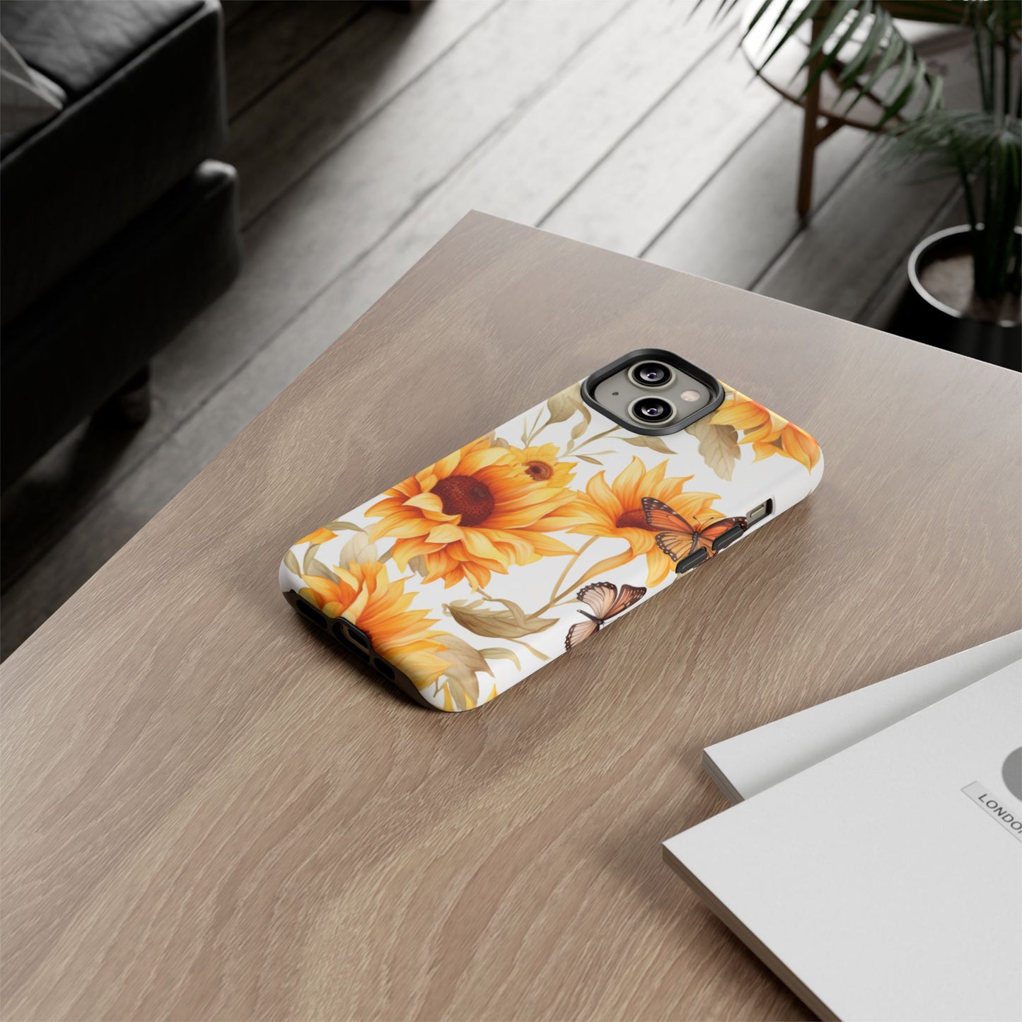 Sunflower & Butterfly Aesthetic Mobile Case – Bright & Nature-Inspired