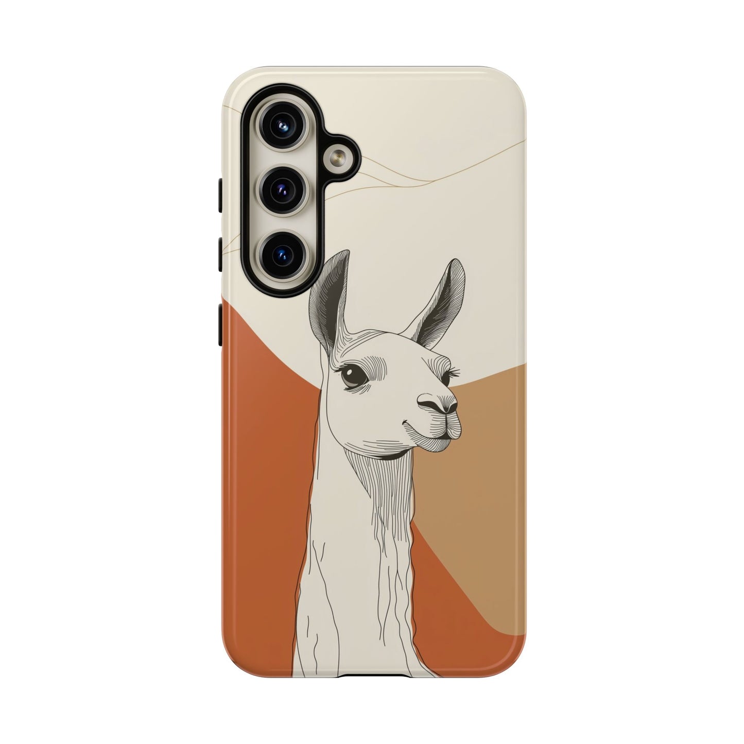Desert Calm: Minimalist Llama Art Print Phone Case for iPhone, Samsung & Pixel