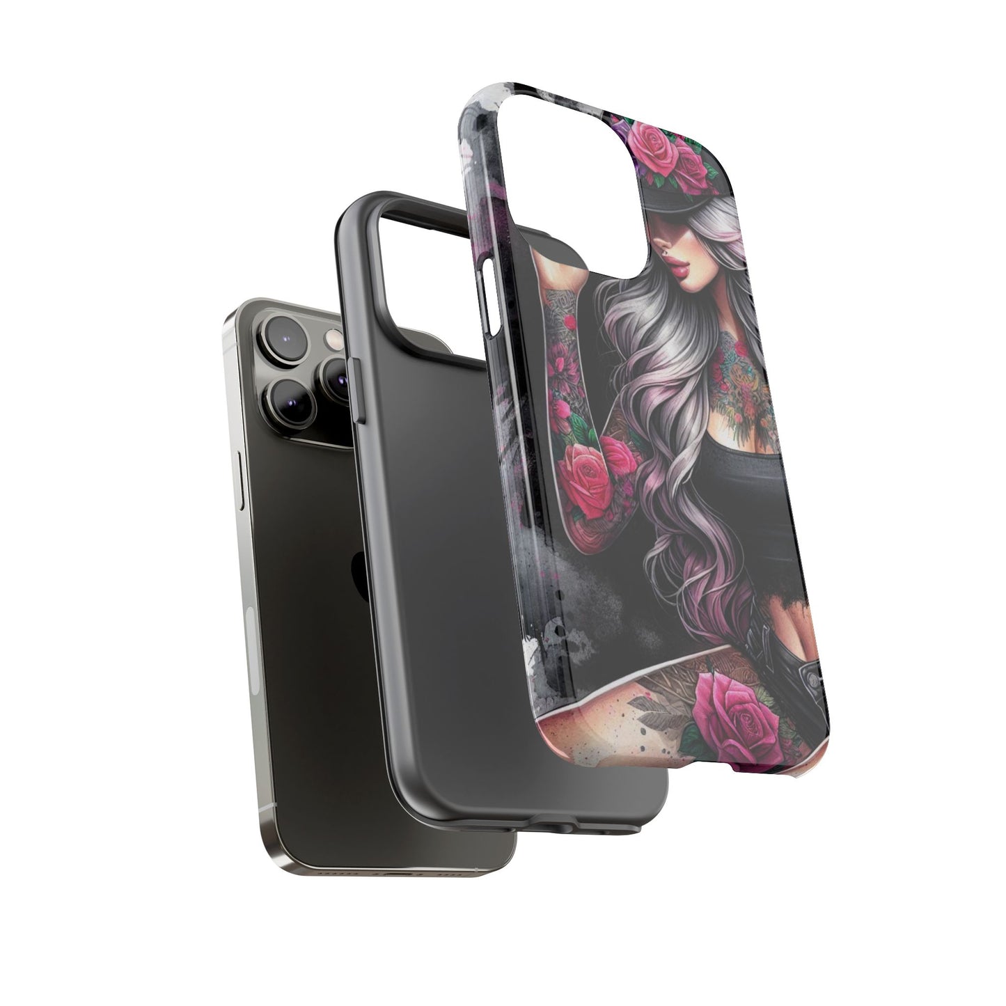 Ink & Roses – Edgy Floral Rebel Mobile Cover