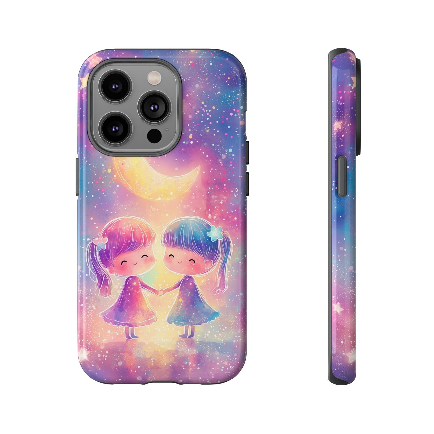 Moonlit Friendship Galaxy Phone Case for iPhone, Samsung, Google Pixel