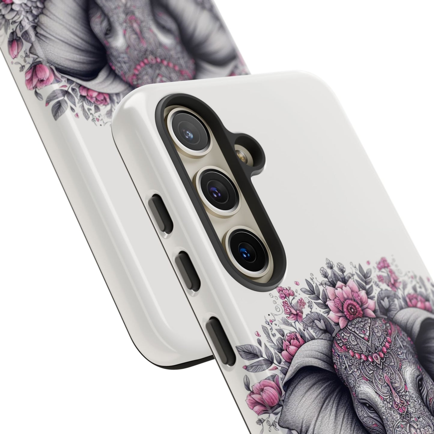 Intricate Floral Elephant Mobile Cover – Mandala-Inspired Boho Art
