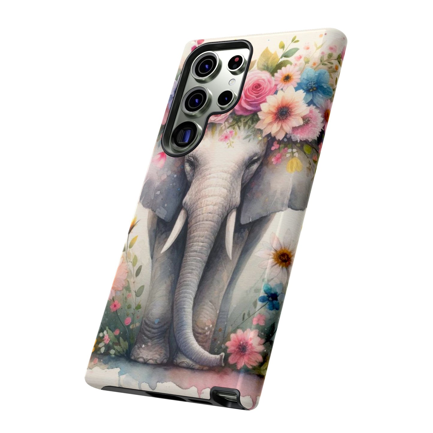 Watercolor Floral Elephant Mobile Cover – Dreamy Artistic Design