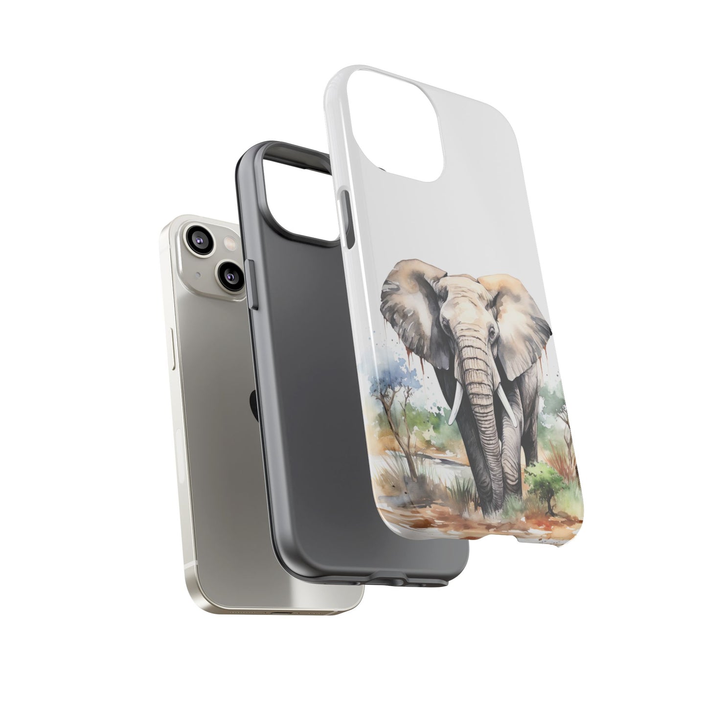 Safari Watercolor Elephant Mobile Cover – Artistic Wildlife Design