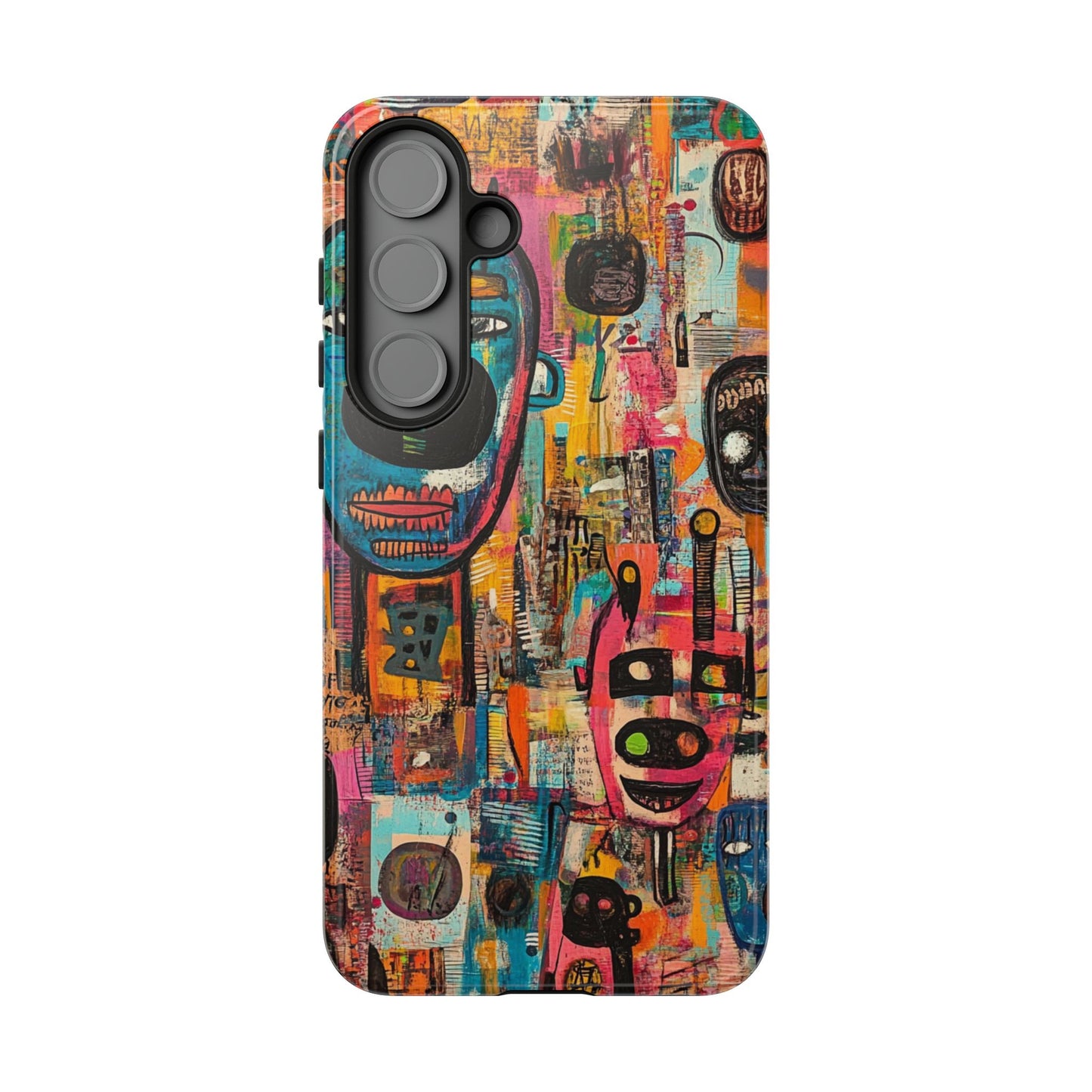 Abstract Basquiat Phone Case – Artistic Phone Protector – Bold, Graffiti-Inspired Street Art Cover - iPhone, Samsung & Google Pixel Cover - Artistic Painting Case, Art Lover Gift