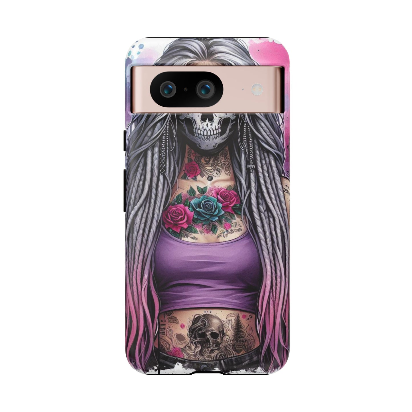 Shadow Rebel – Gothic Dreadlocks & Skull Mask Mobile Cover