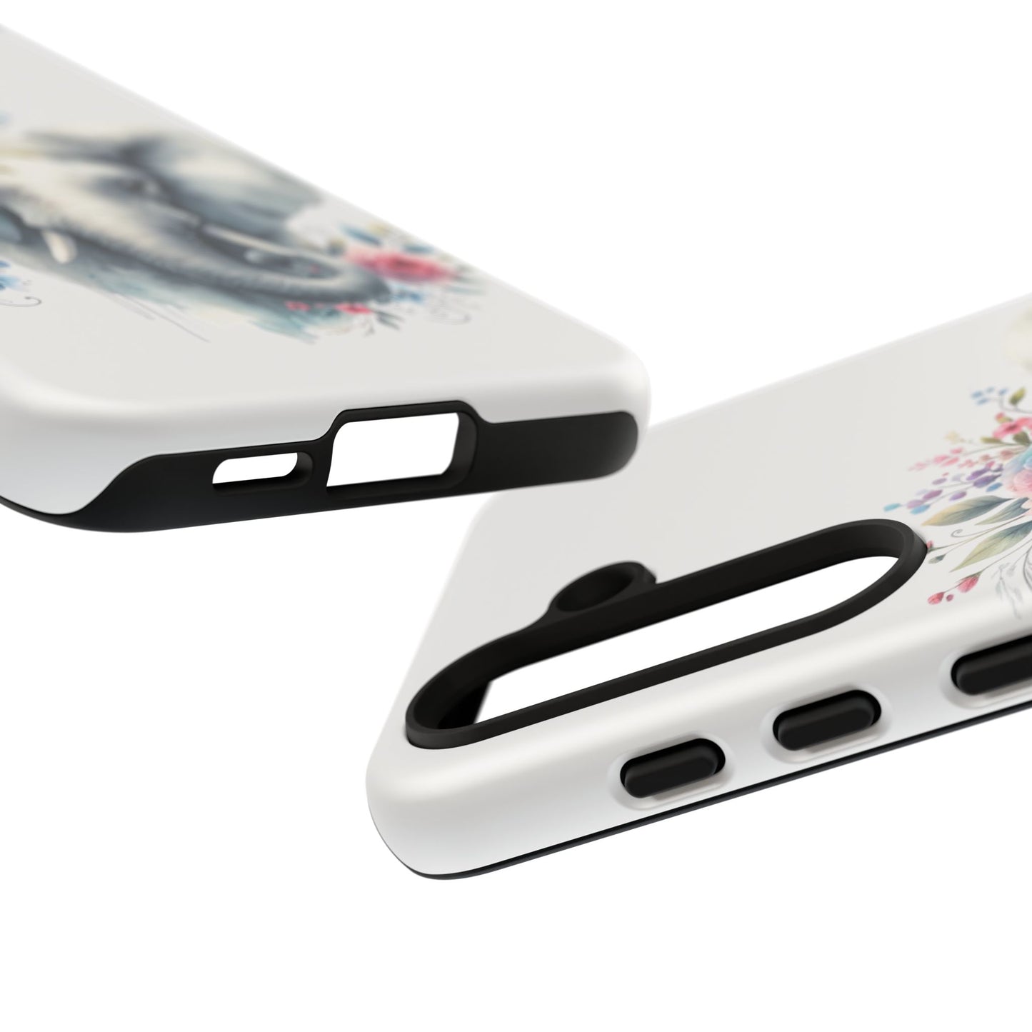 Floral Elephant Mobile Cover – Elegant Watercolor Art
