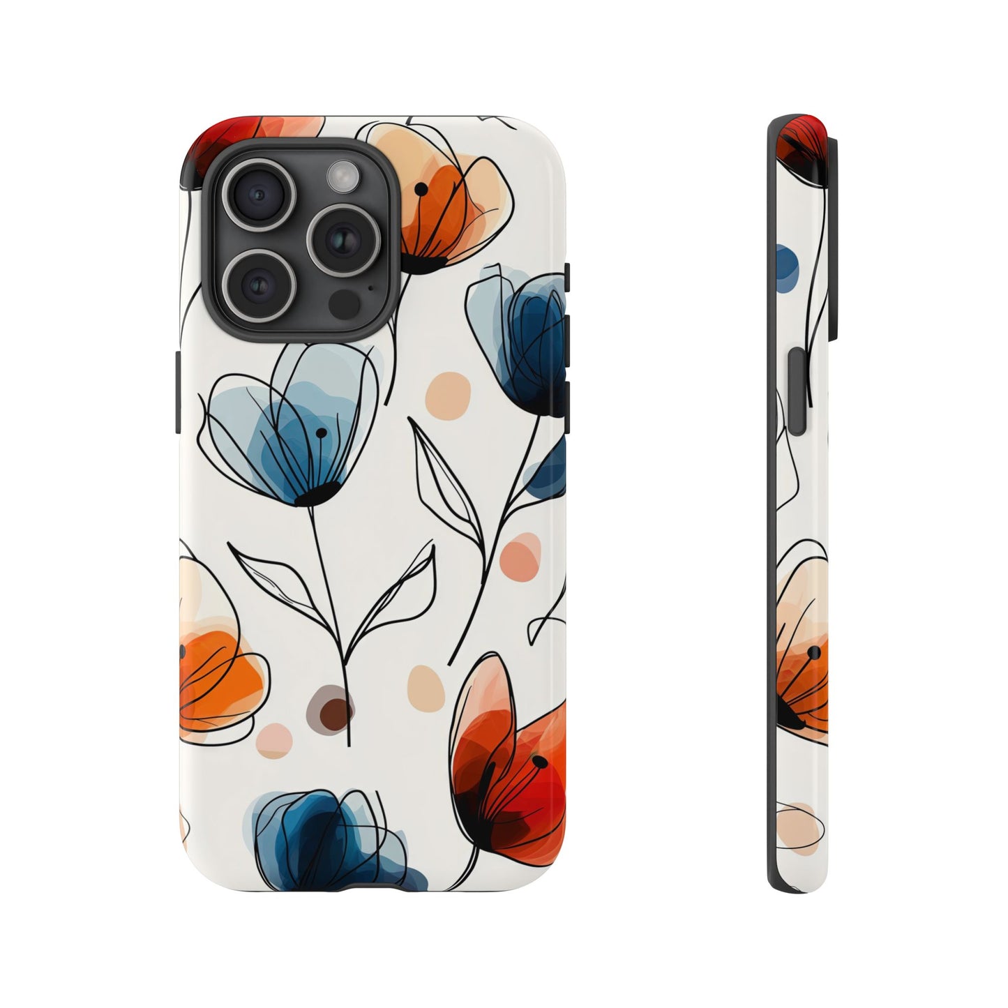 Minimal Floral Phone Case for iPhone, Samsung & Pixel | Watercolor Abstract Flower Print | Soft Matte Finish