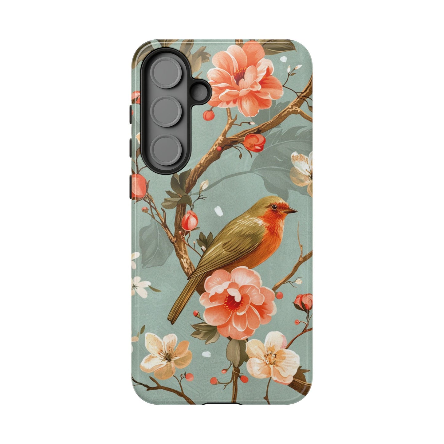 Floral Bird Phone Case - Elegant Nature-Inspired Cover for iPhone, Samsung & Google Pixel