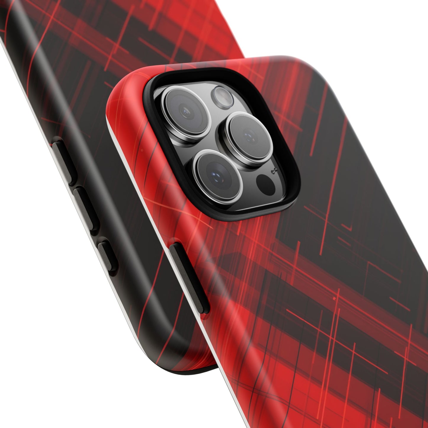 Abstract Red and Black Geometric Pattern