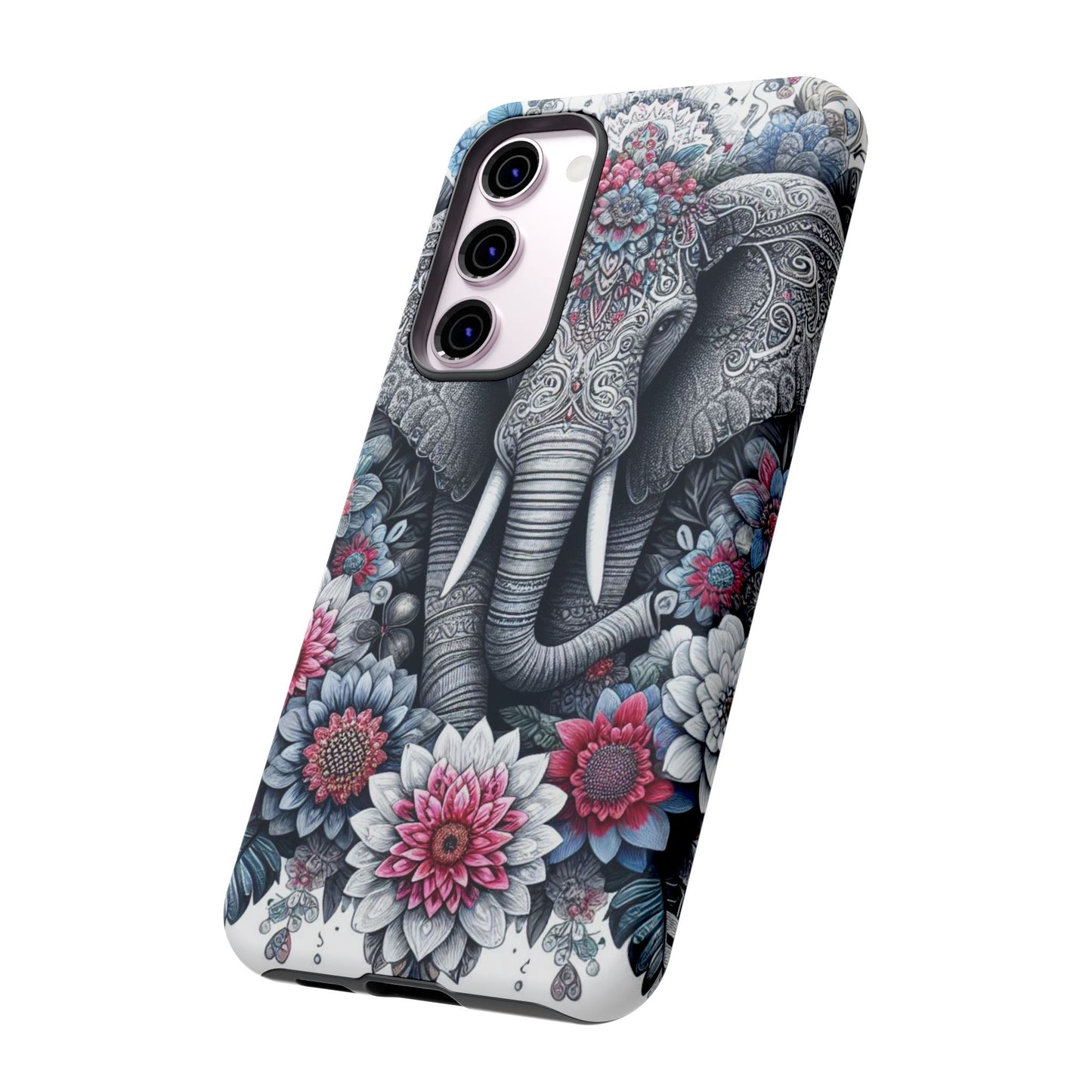 Regal Mandala Elephant Mobile Cover – Ornate Floral Art