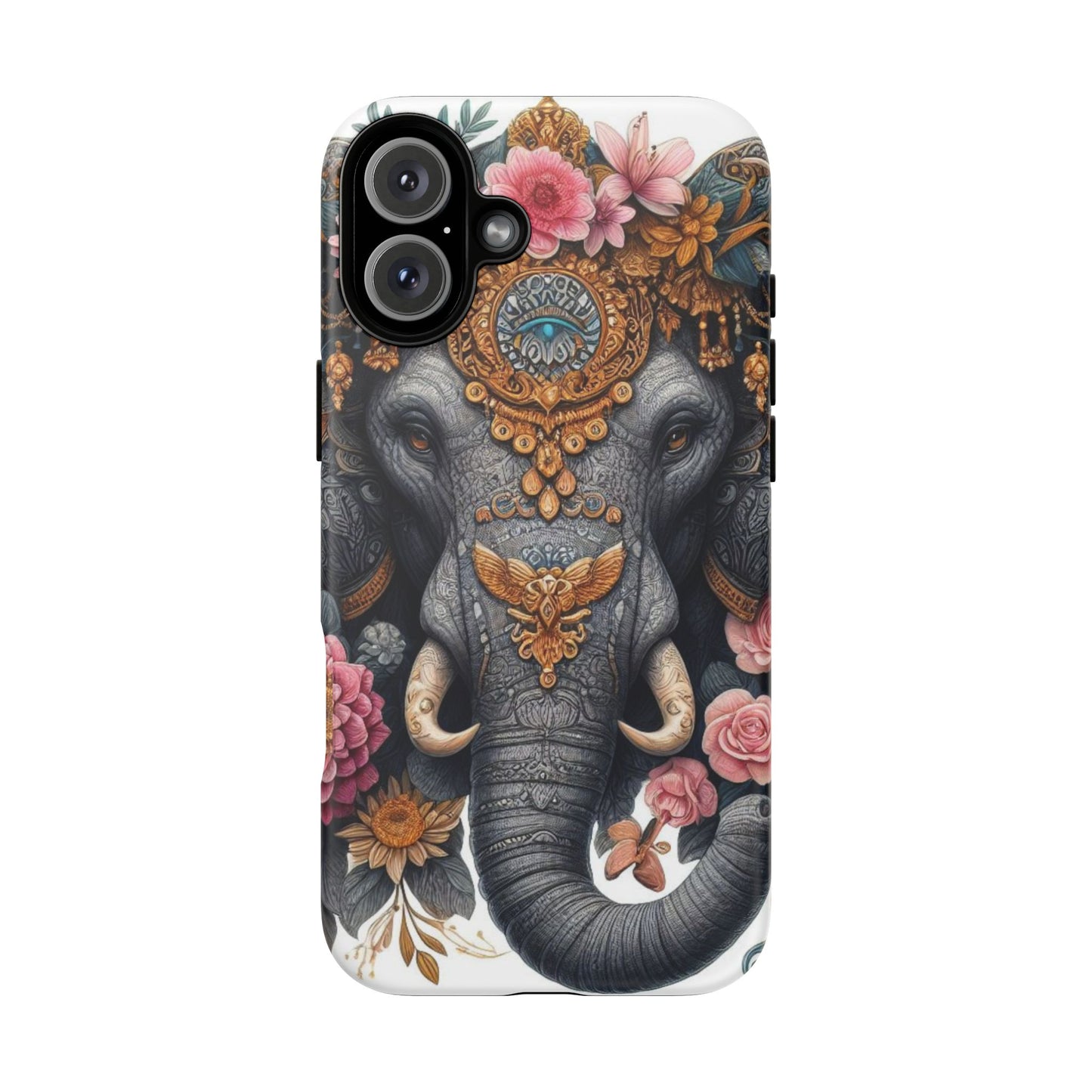 Golden Royal Elephant Mobile Cover – Luxurious Ornate Art