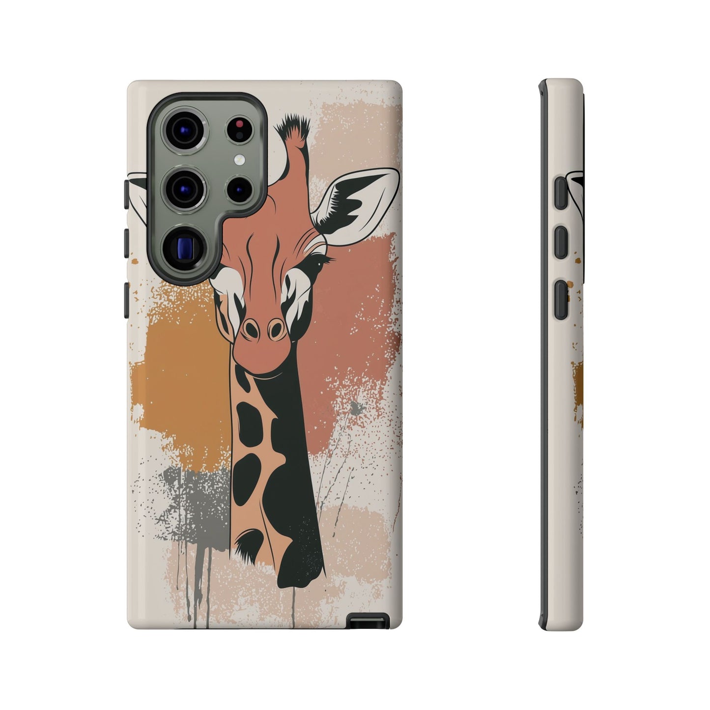 Tall & Graceful: Giraffe Splatter Art Phone Case for iPhone, Samsung & Pixel