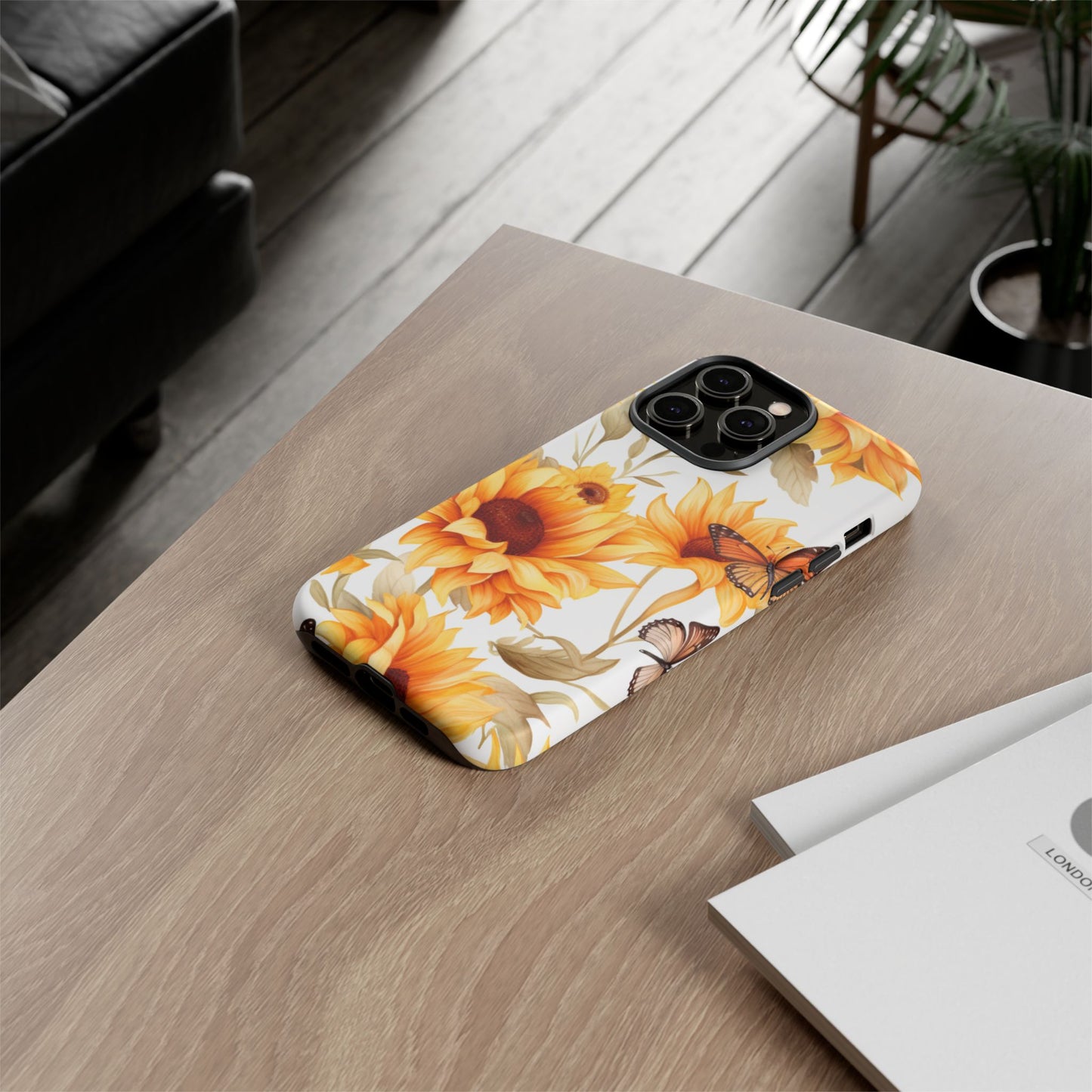 Sunflower & Butterfly Aesthetic Mobile Case – Bright & Nature-Inspired