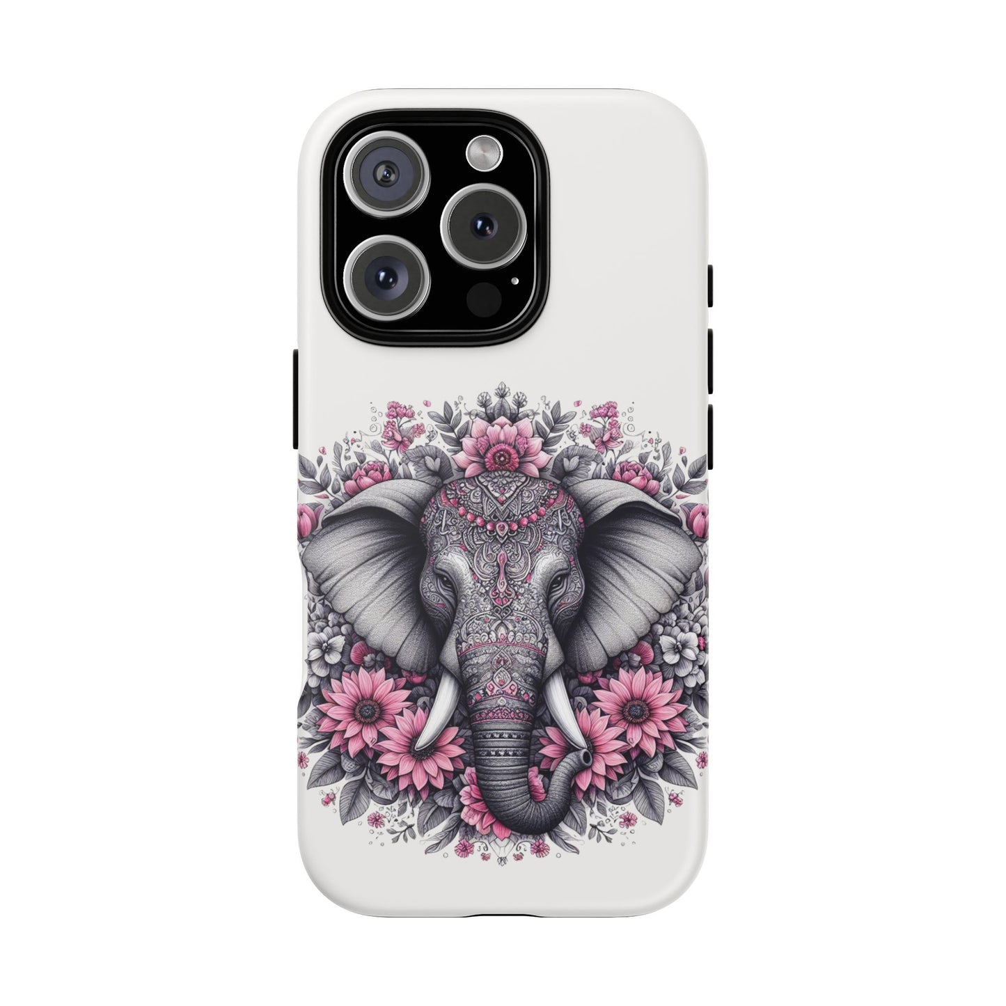 Intricate Floral Elephant Mobile Cover – Mandala-Inspired Boho Art
