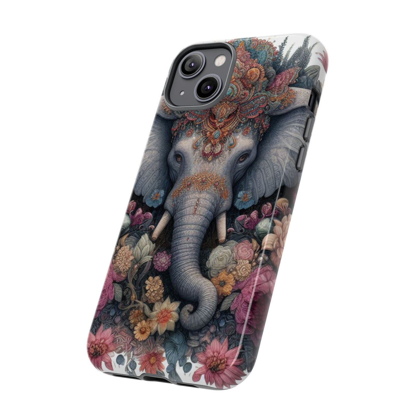 Regal Ornate Elephant Mobile Cover – Majestic Bohemian Art