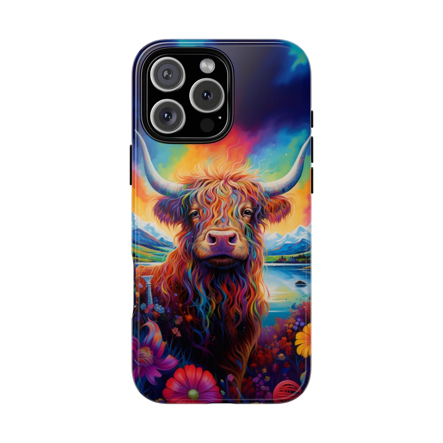 Grafitti Heifer Print Phone Case - iPhone, Samsung & Google Pixel Cover - Artistic Cow Phone Case, Animal Lover Gift