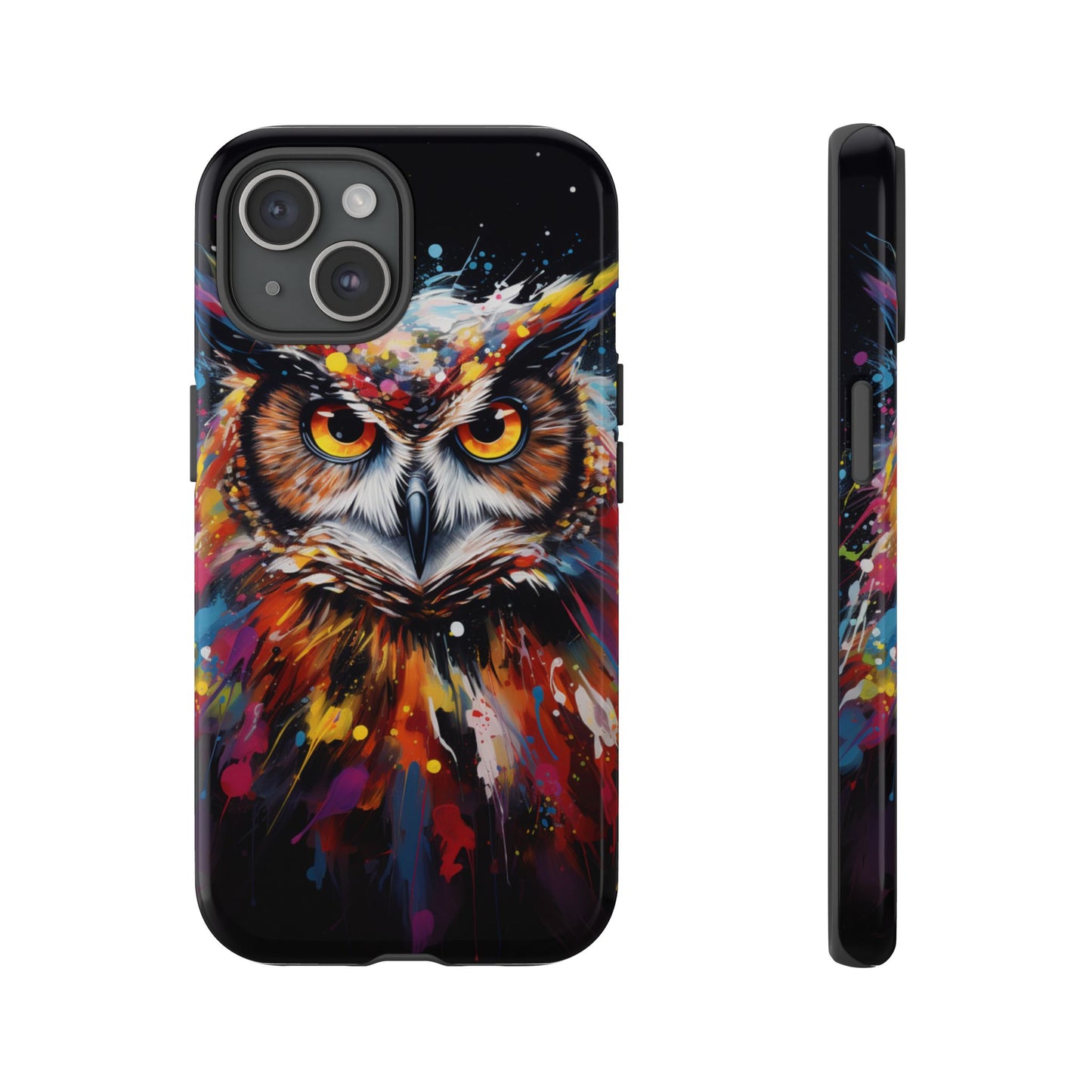 Colorful Owl Print Phone Case - iPhone, Samsung & Google Pixel Cover - Artistic Phone Case, Bird Lover Gift