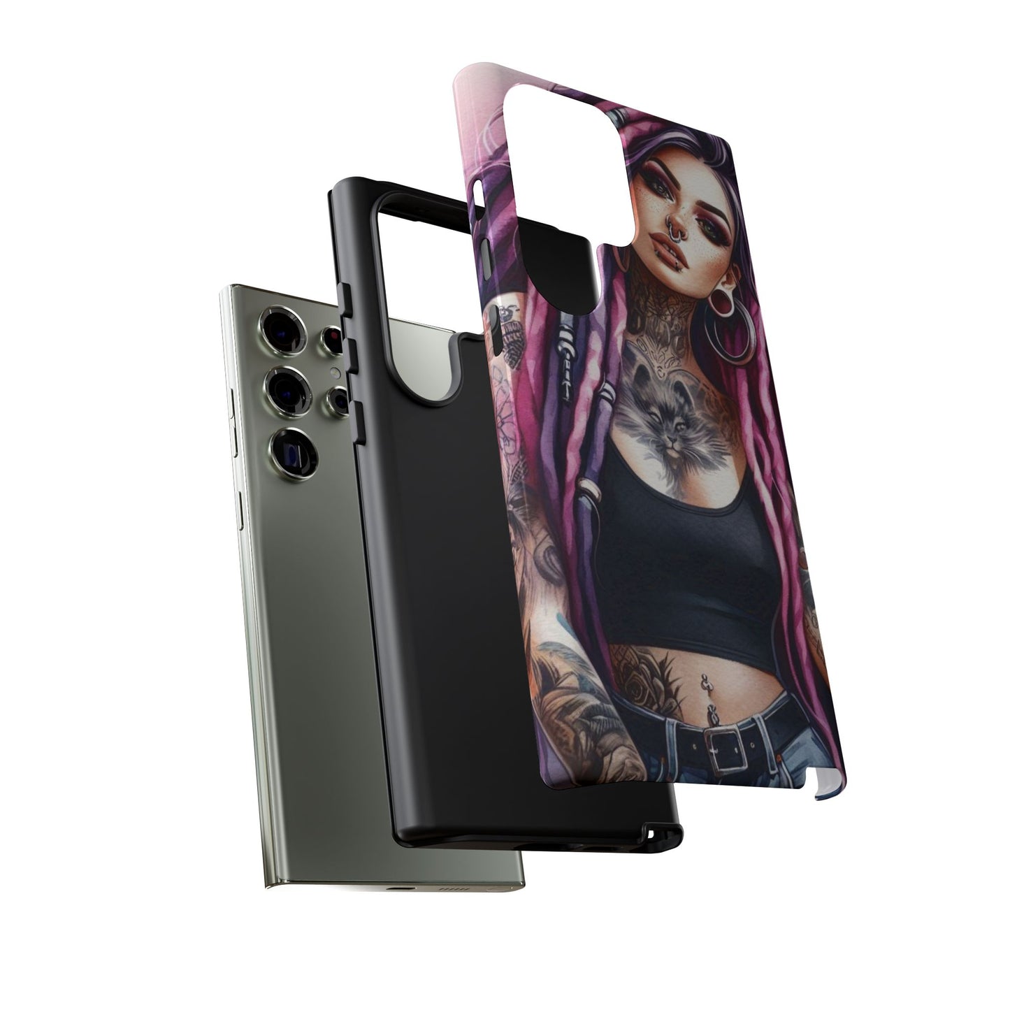 Tattooed Rebel – Gothic Cat Spirit Mobile Cover