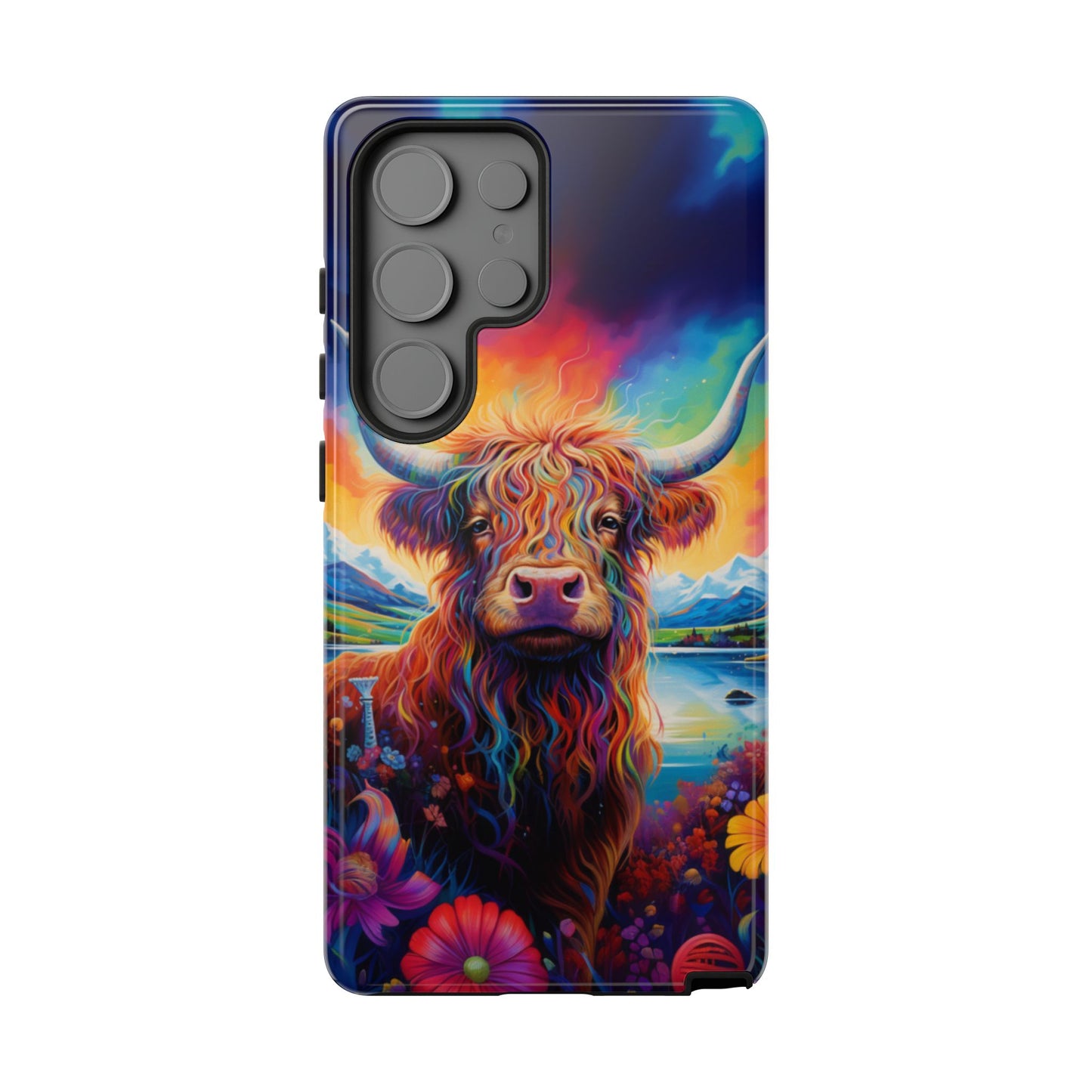Grafitti Heifer Print Phone Case - iPhone, Samsung & Google Pixel Cover - Artistic Cow Phone Case, Animal Lover Gift