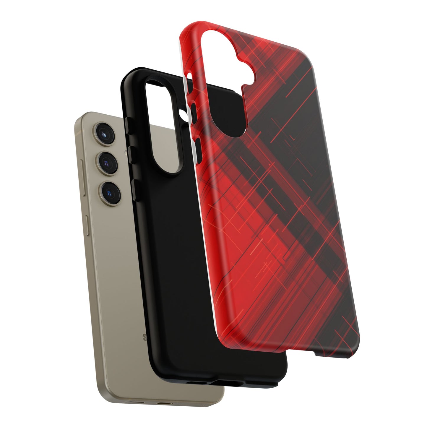 Abstract Red and Black Geometric Pattern