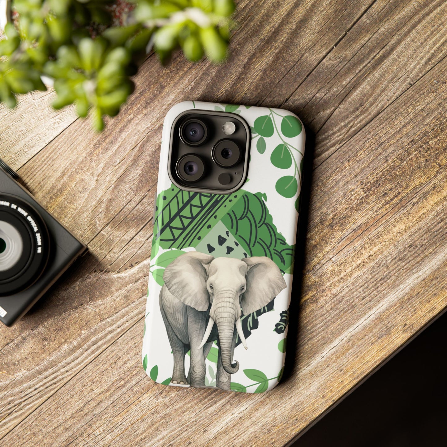 Tropical Elephant Mobile Cover – Nature-Inspired Boho Art