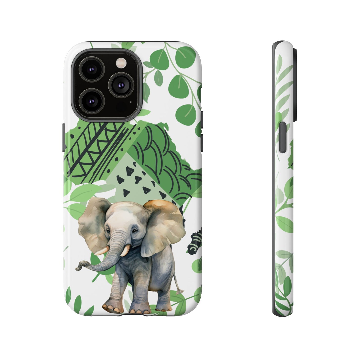 Playful Baby Elephant Mobile Cover – Tropical Boho Art