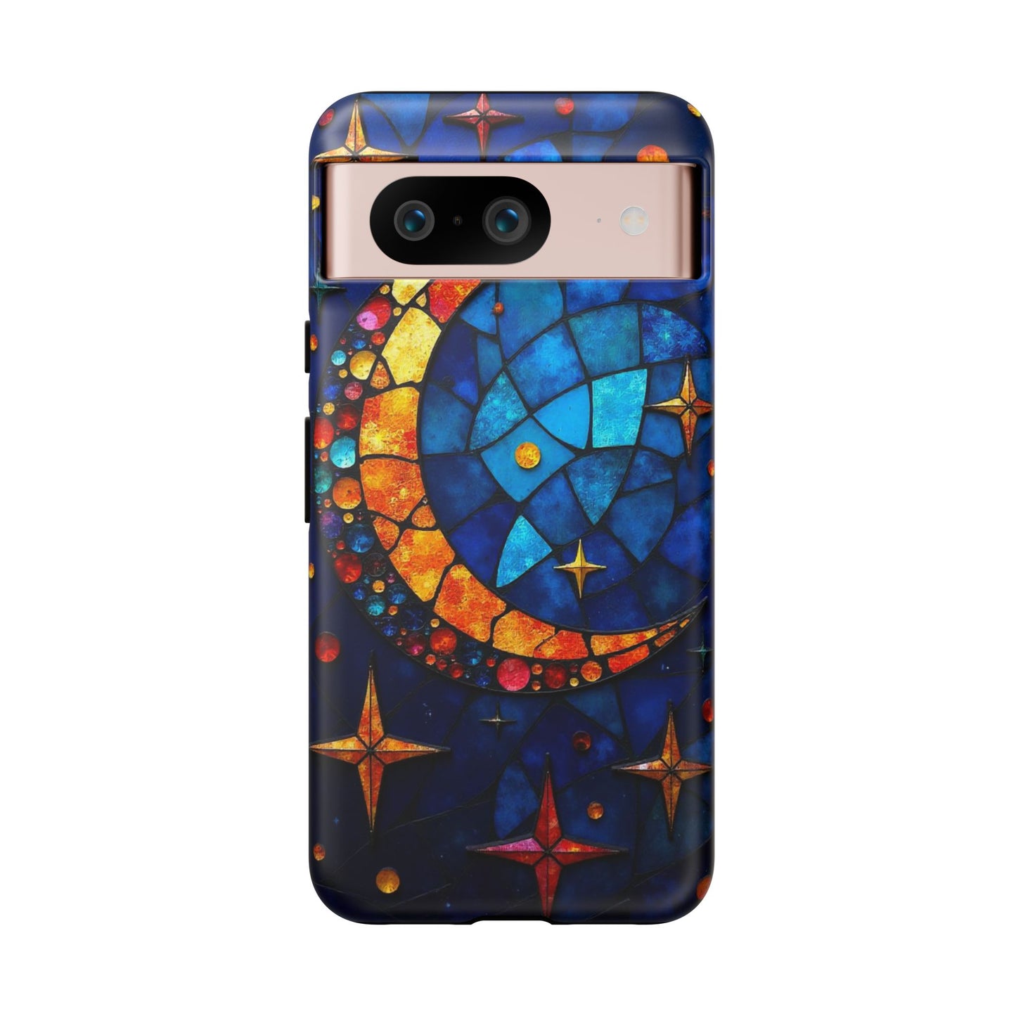 Celestial Crescent: Moon and Stars in Color