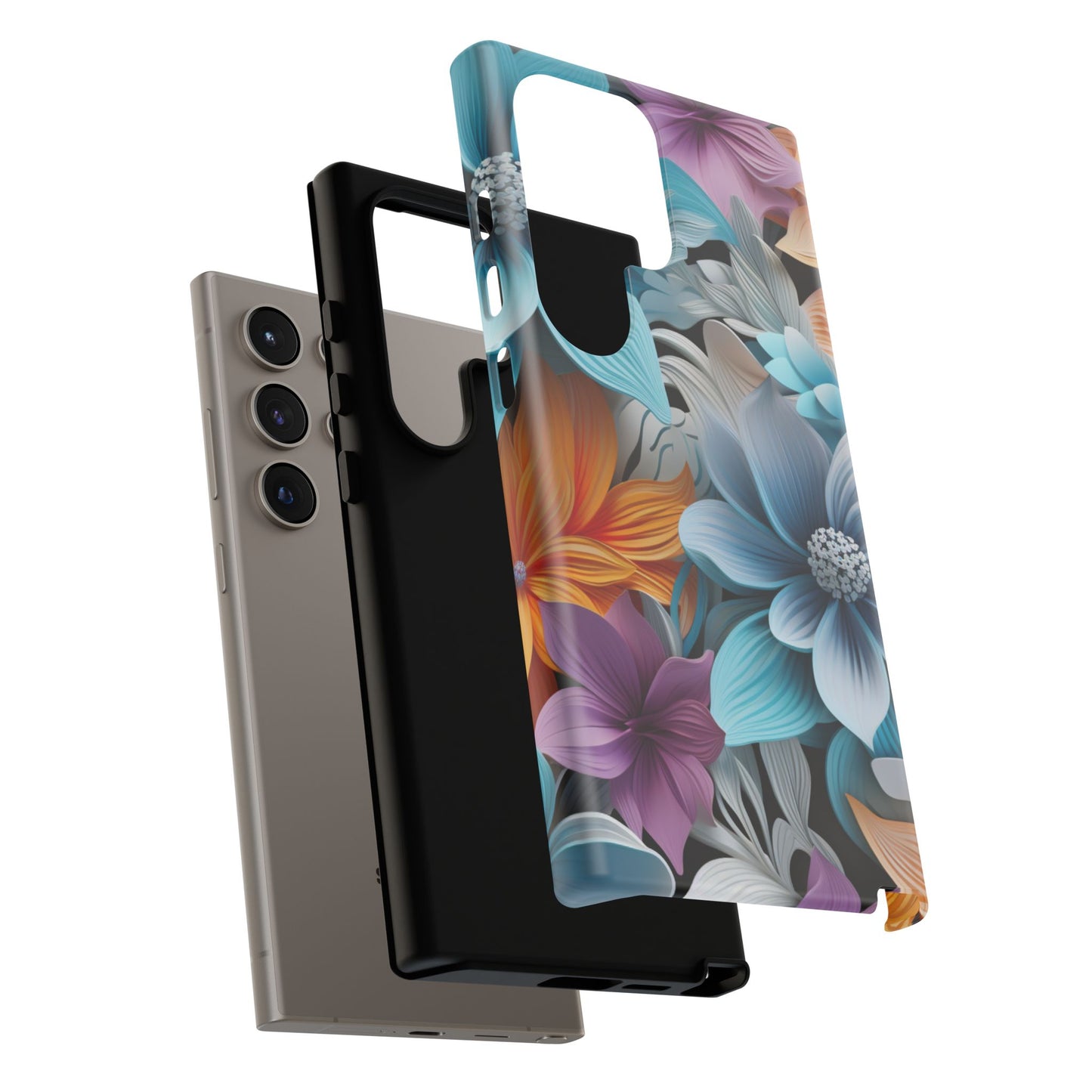 Elegant 3D Floral Bloom Mobile Case – Vivid & Artistic