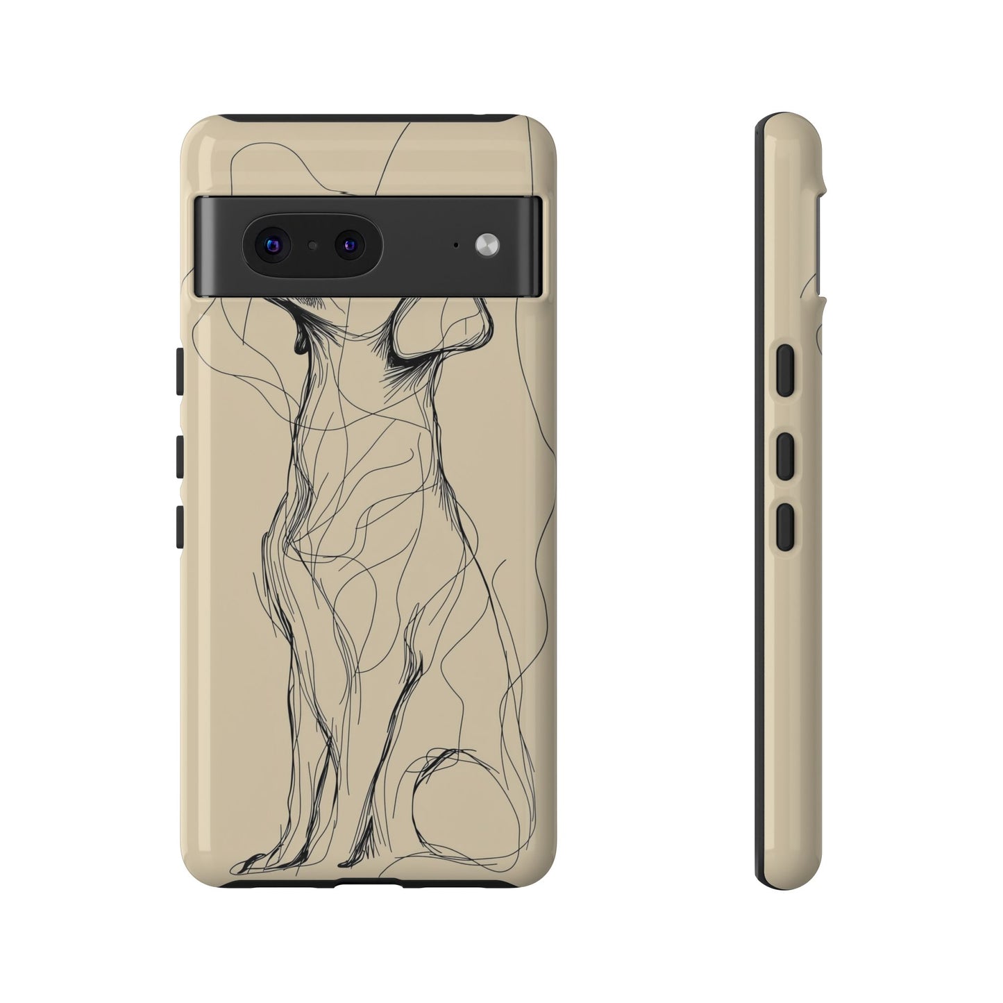 Loyal Lines: Abstract Dog Sketch Phone Case for iPhone, Samsung & Pixel