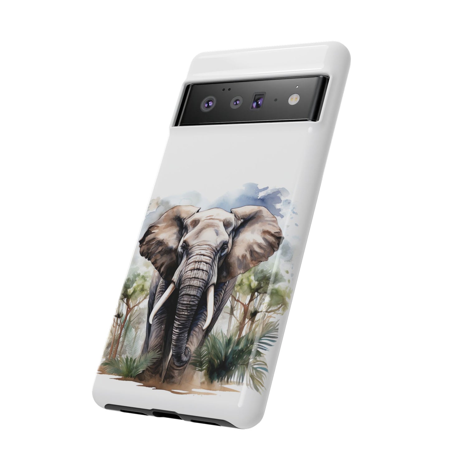 Majestic Watercolor Elephant Mobile Cover – Artistic Wildlife Design