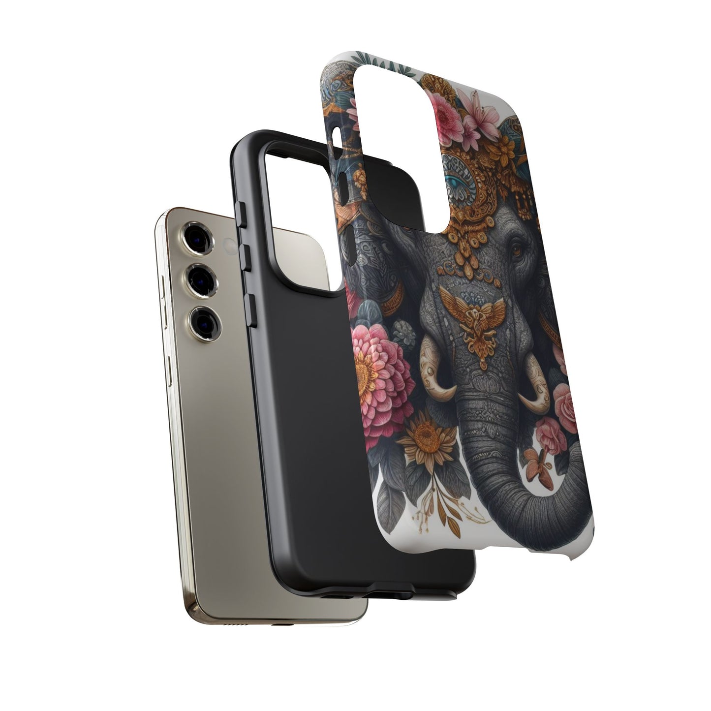 Golden Royal Elephant Mobile Cover – Luxurious Ornate Art