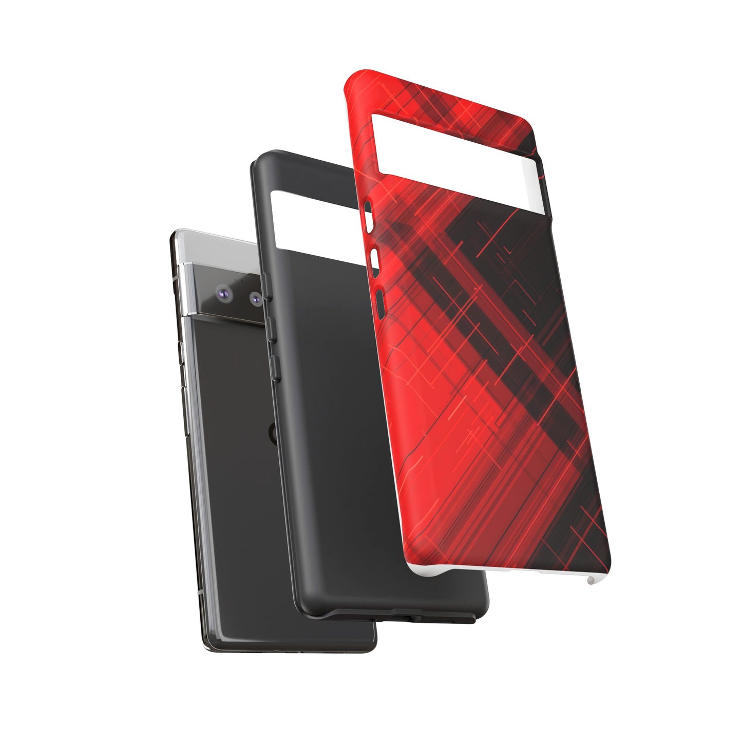 Abstract Red and Black Geometric Pattern