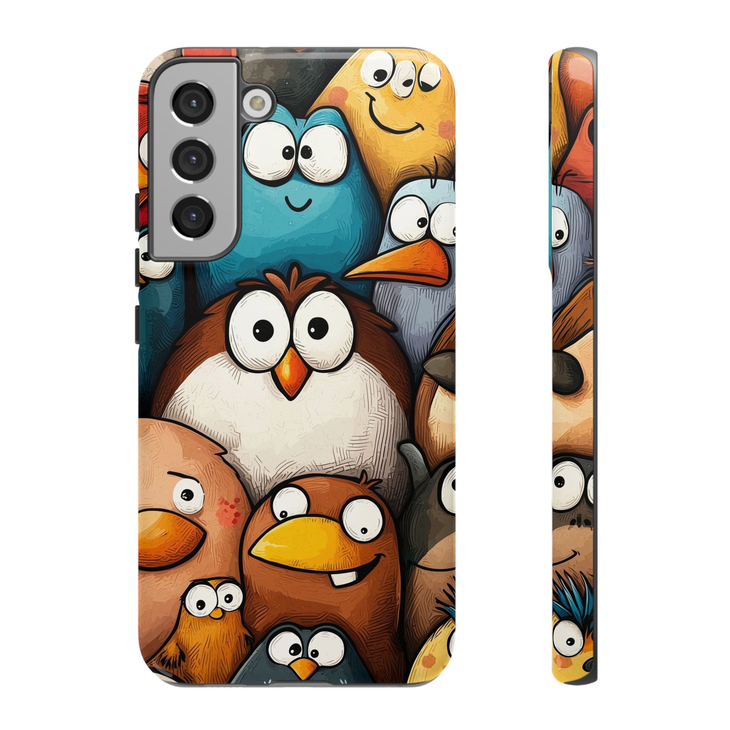 Quirky Bird Squad Anime Phone Case for iPhone, Samsung, Google Pixel