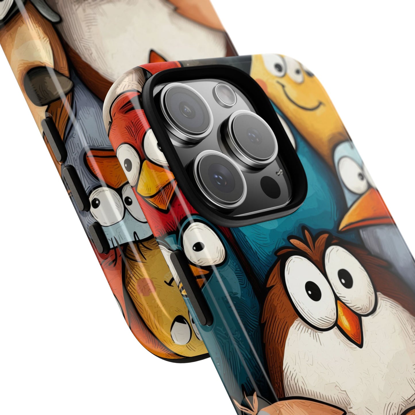 Quirky Bird Squad Anime Phone Case for iPhone, Samsung, Google Pixel