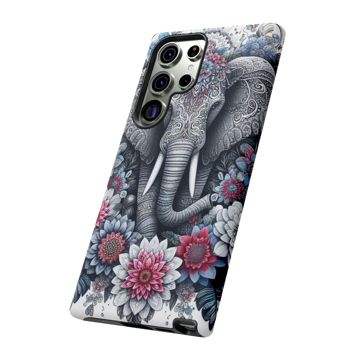 Regal Mandala Elephant Mobile Cover – Ornate Floral Art